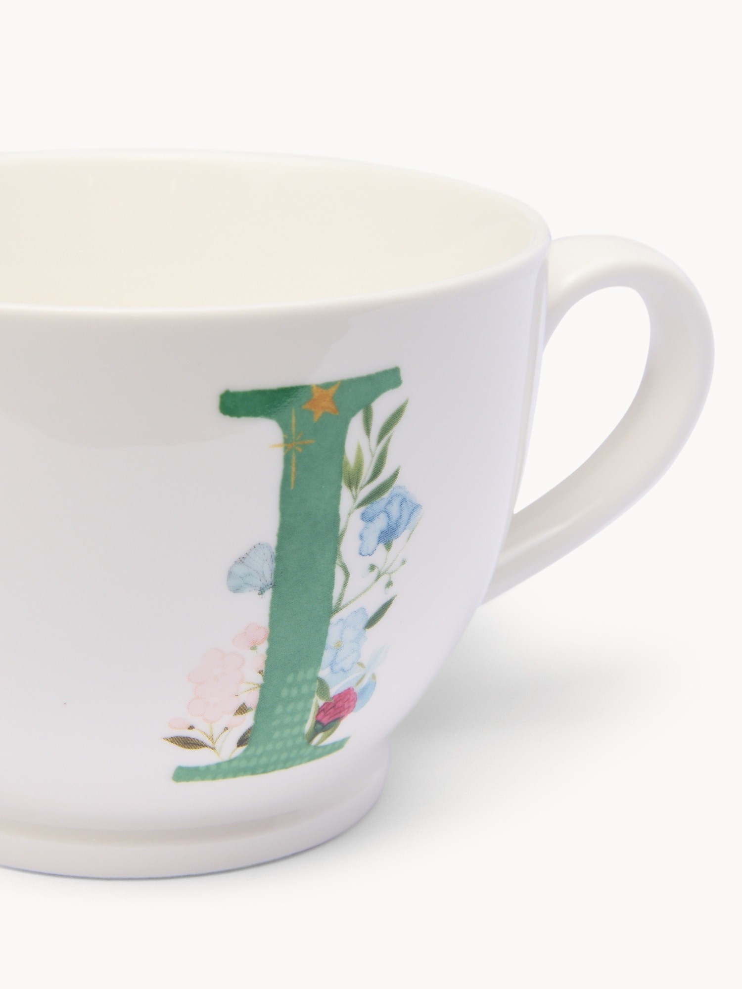 Tazza da colazione in new bone china lettera I, Bianco 1, large image number 1