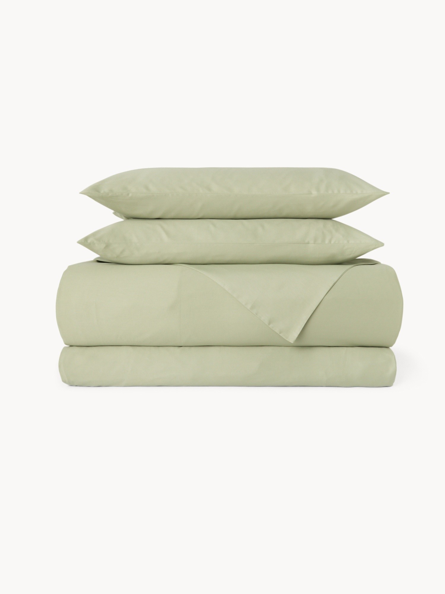 Solid Cotton Sateen Sheet Set - Discounted Price, Green, large image number 0