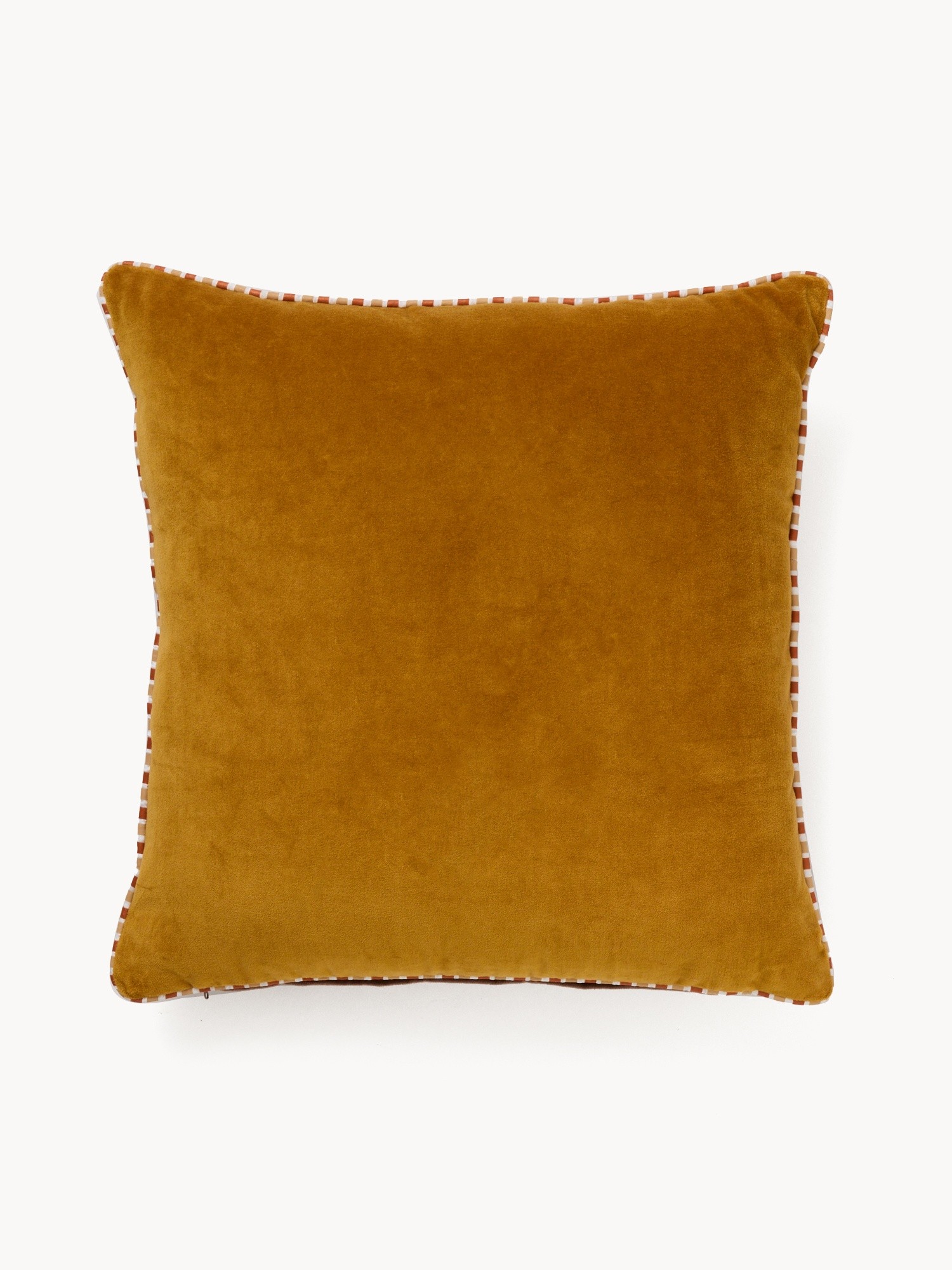 Reversible velvet cushion 45x45cm, Orange, large image number 0