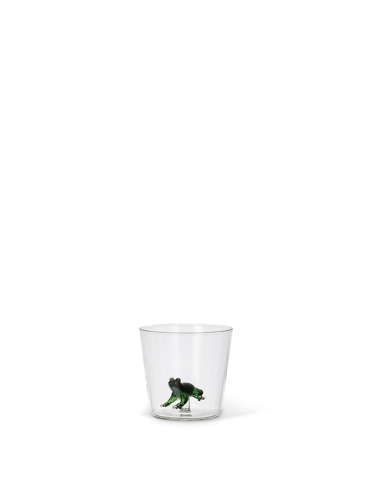 Bicchiere vetro borosilicato dettaglio rana, Trasparente, large image number 0