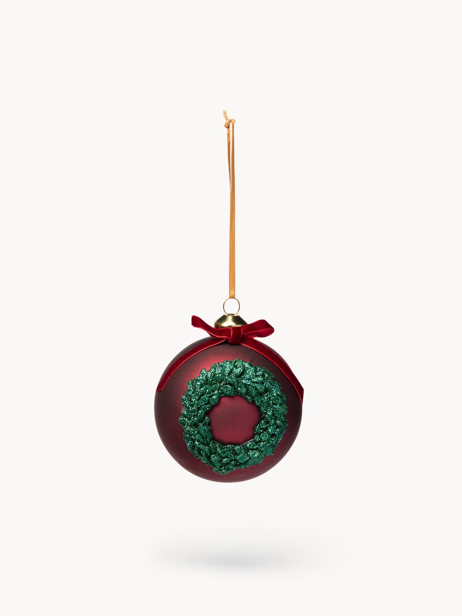Glass tree bauble, Verde/Rosso, large image number 0