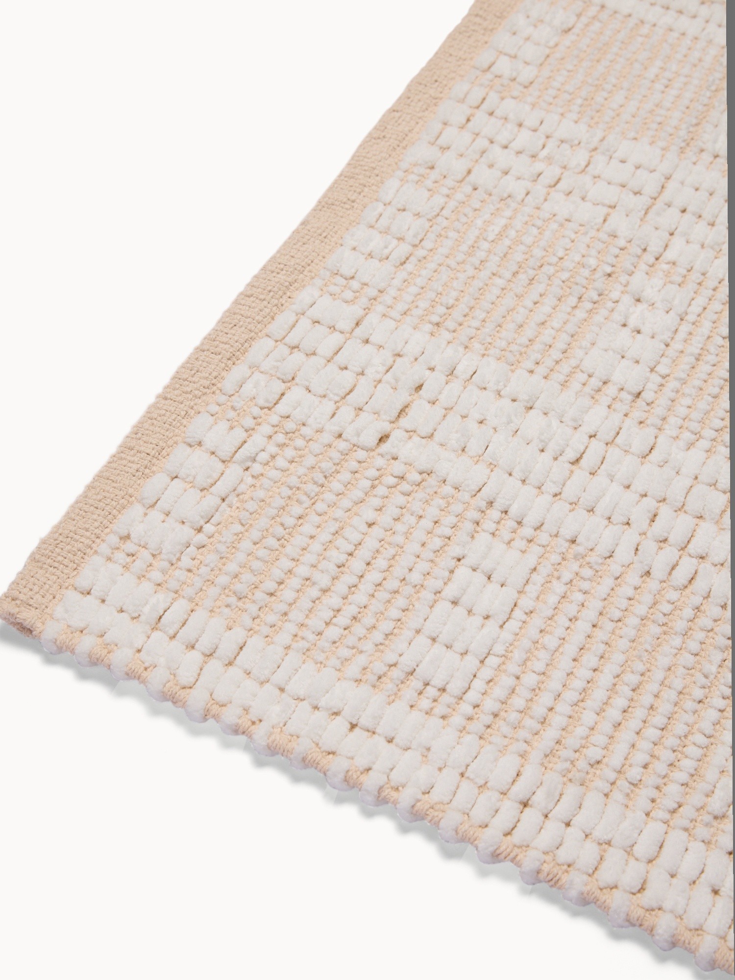 Micro Chenille Bath Mat - Introductory Price, White / Beige, large image number 1