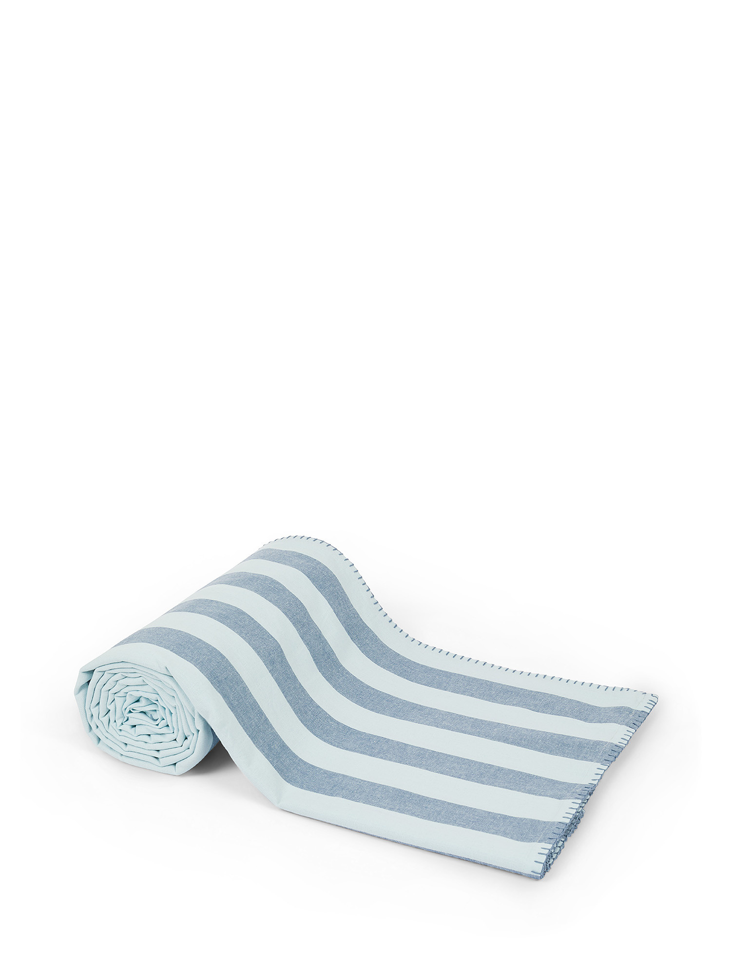 Striped cotton furnishing cloth, Light Blue, large image number 0