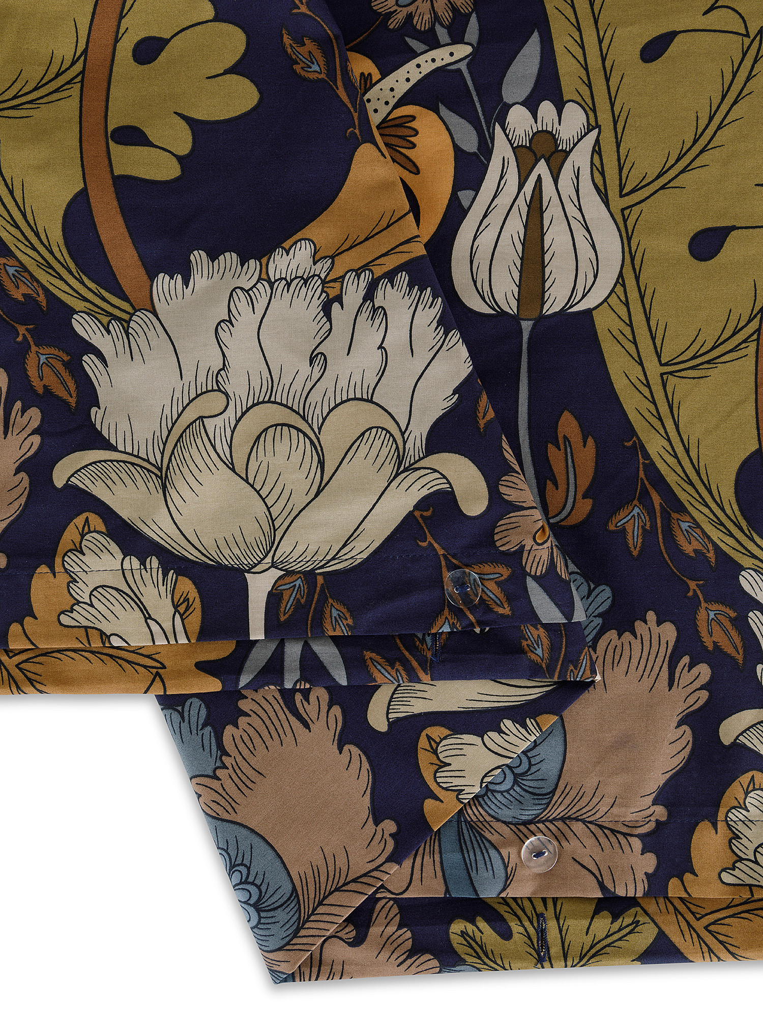 Floral patterned cotton percale duvet cover set, Multicolor, large image number 1