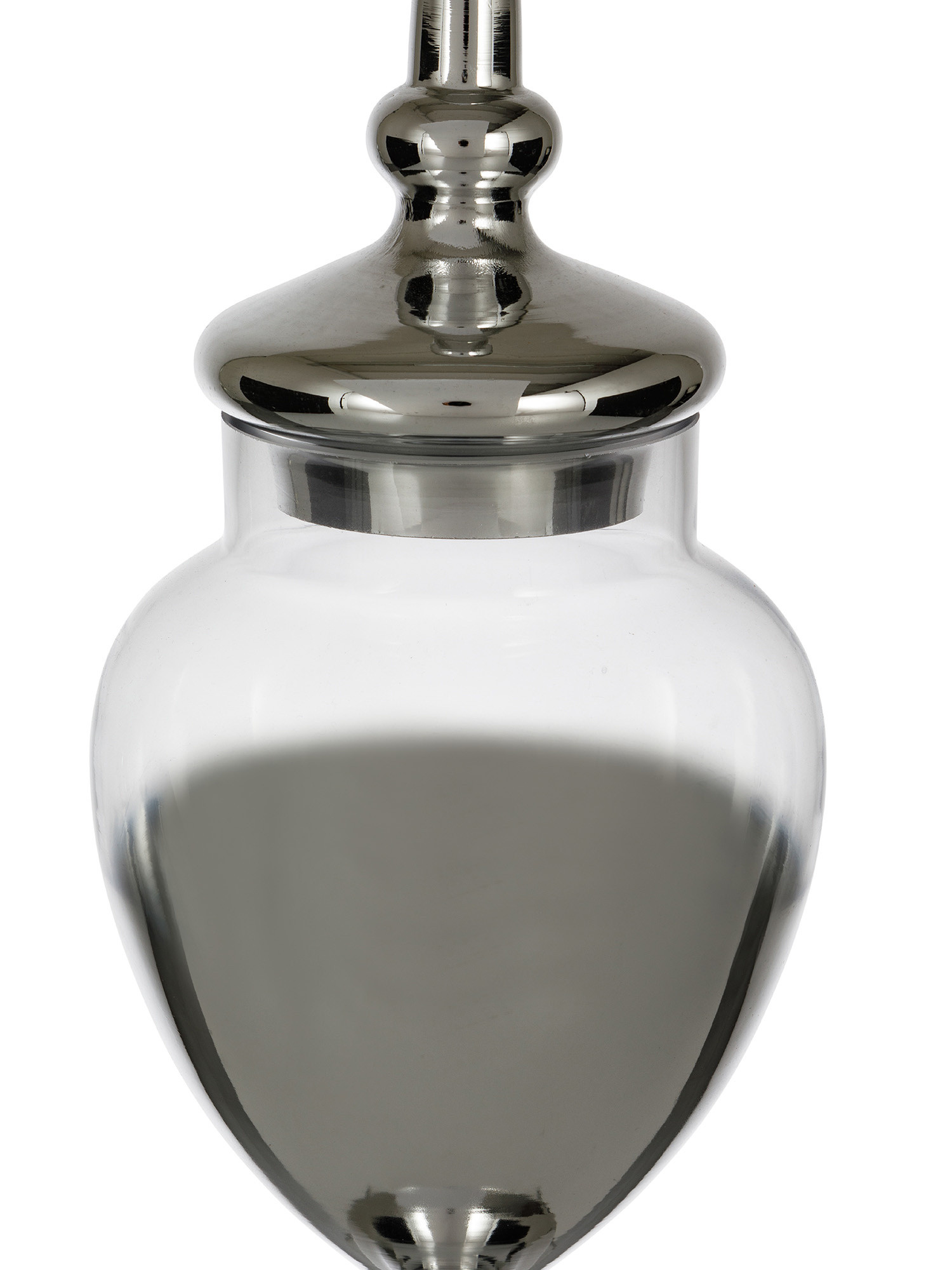 Silver glass cookie jar, Transparent, large image number 1