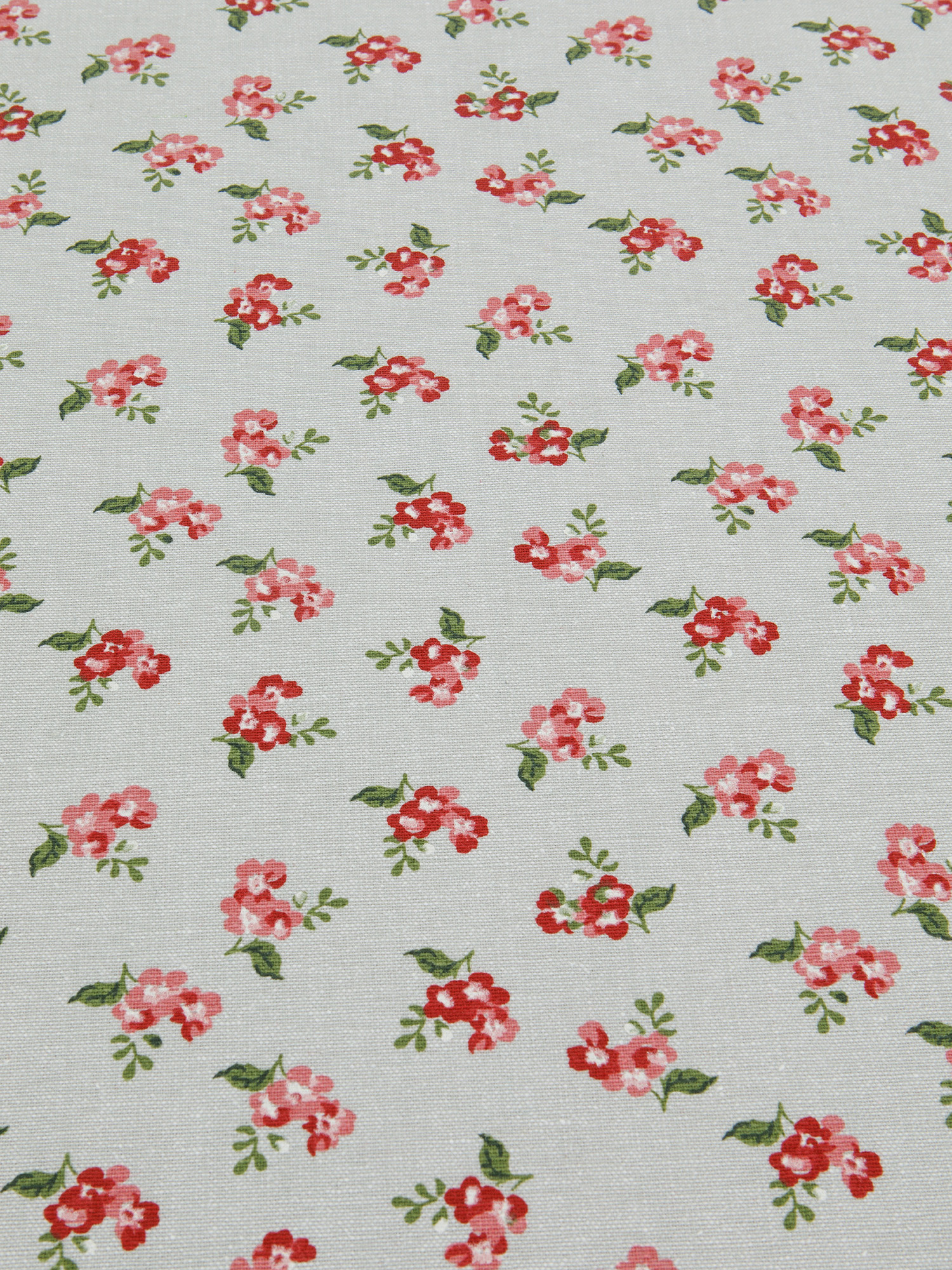 Round water-repellent cotton tablecloth with small flowers print, Pink, large image number 1