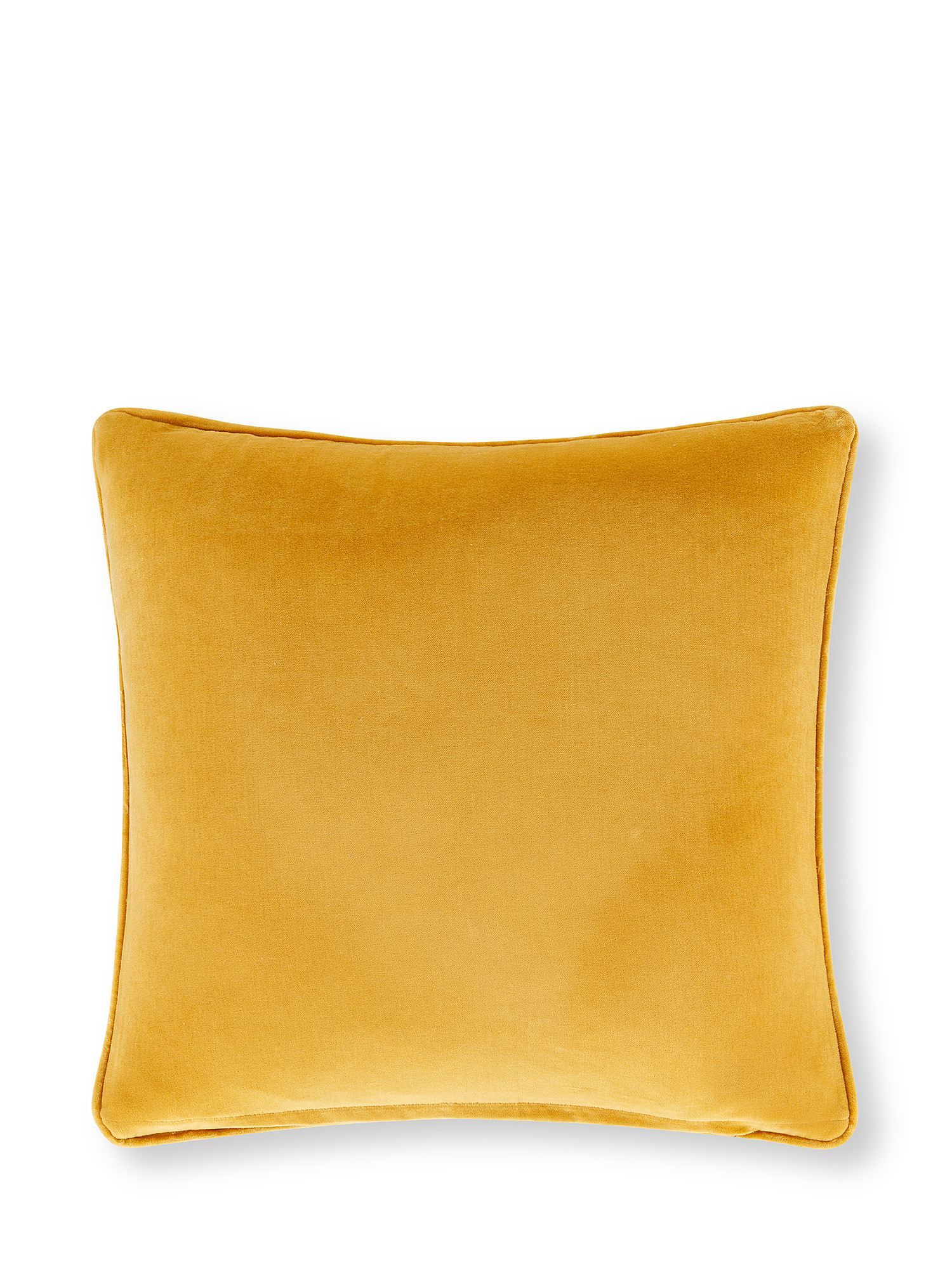 Plain velvet cushion 45x45cm, Yellow, large image number 1