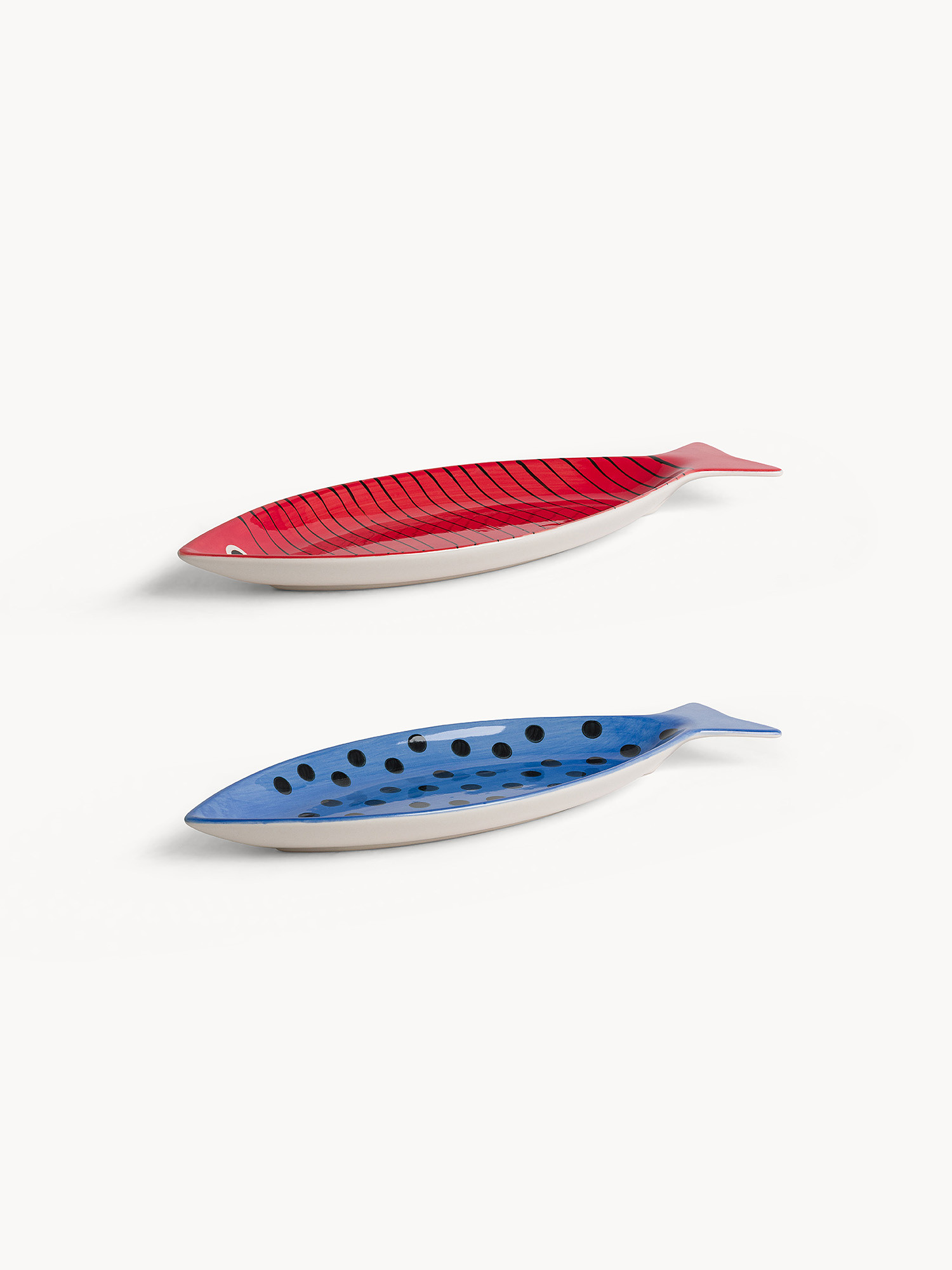 Fish-shaped stoneware plate, Multicolor, large image number 0