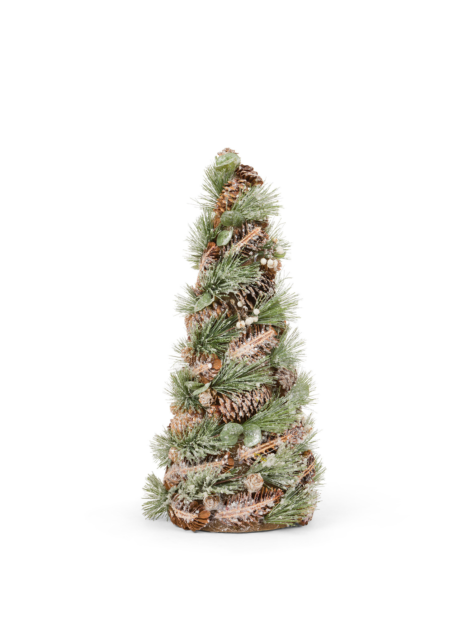 Decorative cone with pine cones and berries, Green, large image number 0
