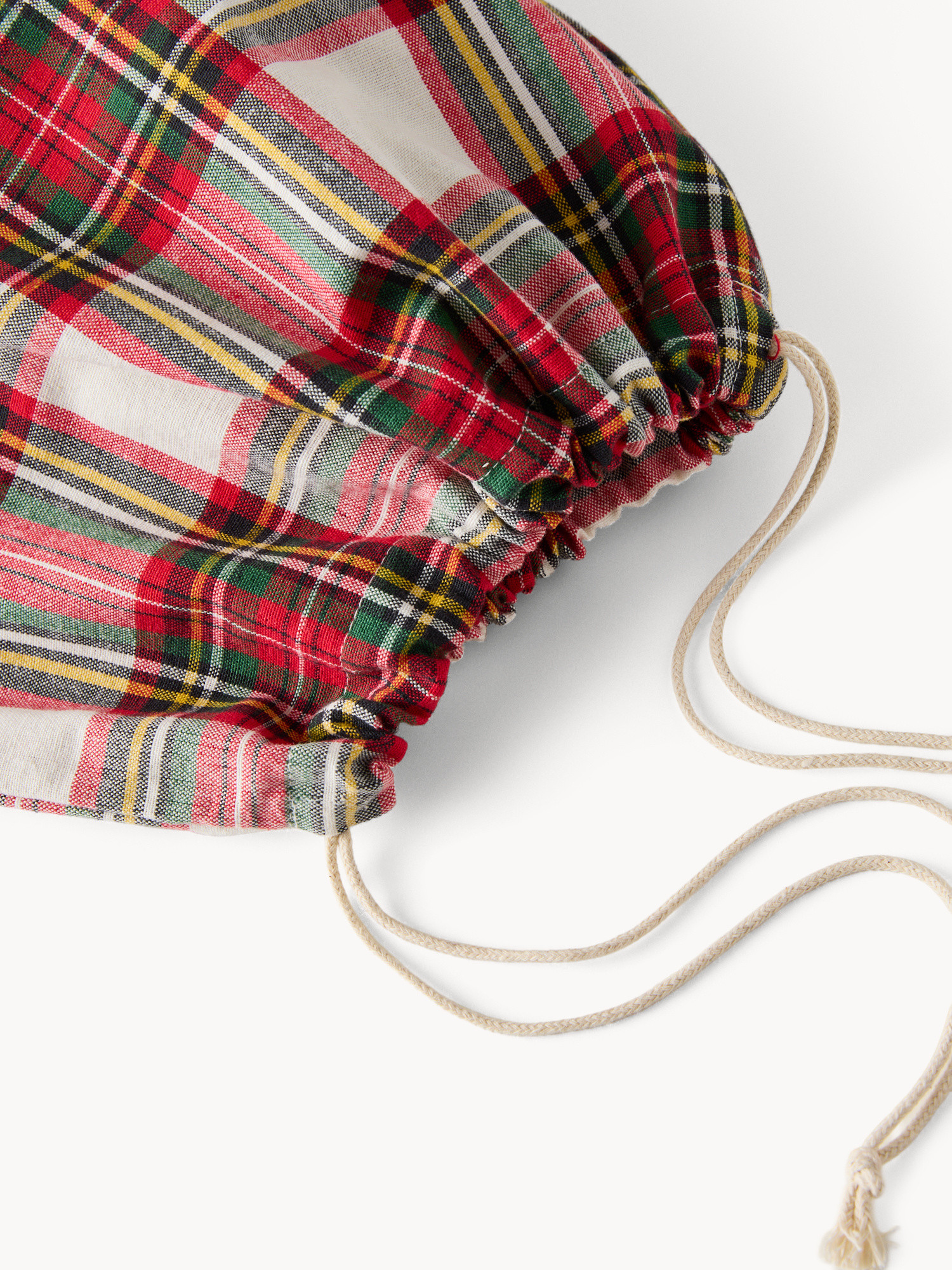 Set 2 sacchetti tartan in puro cotone tinto filo, Multicolor, large image number 1