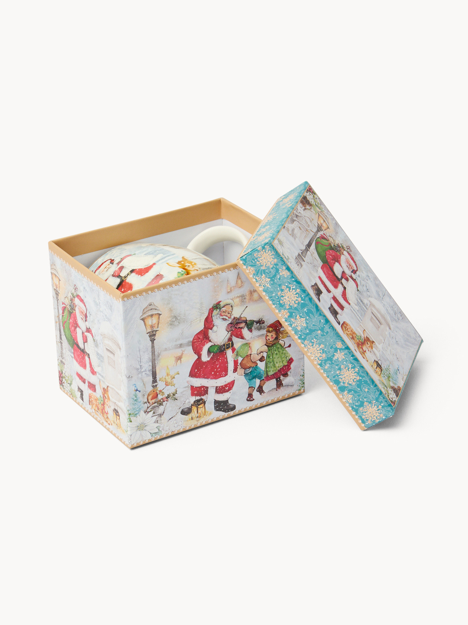 Vintage New Bone China Mug with Santa Claus, White, large image number 1