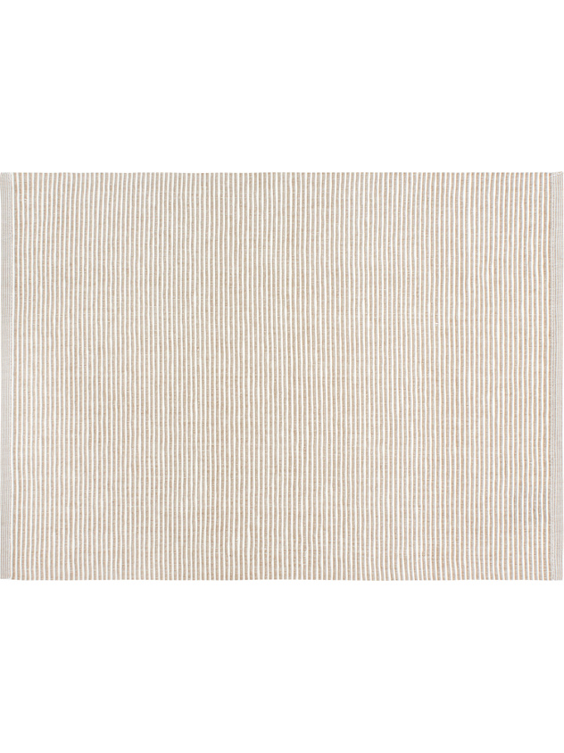 Ribbed and embroidered table mat in 100% cotton