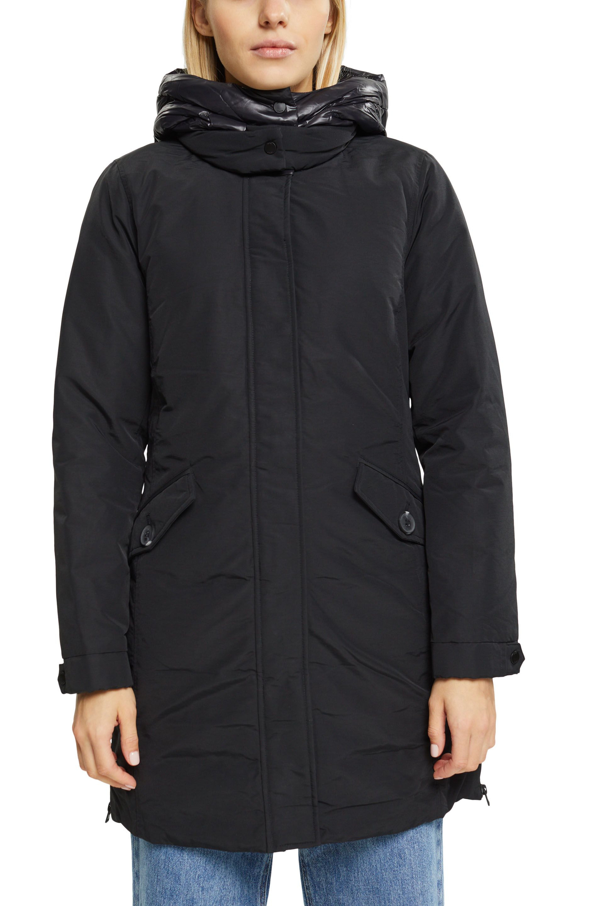 Hooded jacket with padding, Black, large image number 1