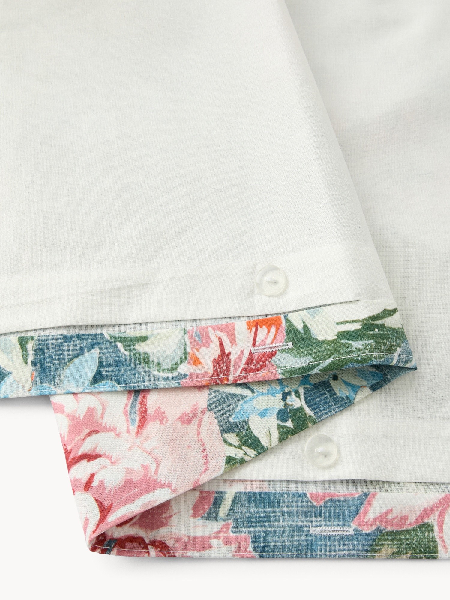 Parure copripiumino in puro cotone fantasia floreale - Prezzo di lancio, Blu, large image number 1