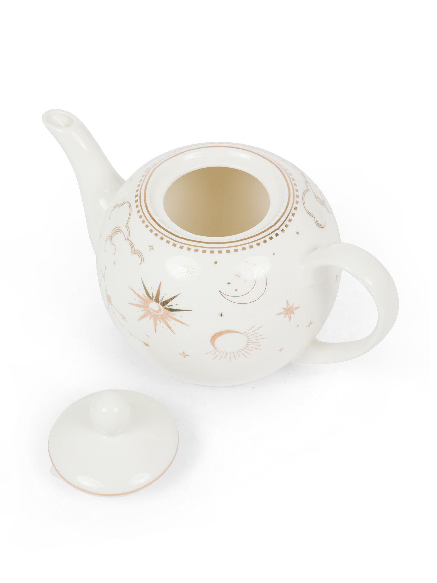 Teiera new bone china astrology, Bianco, large image number 1