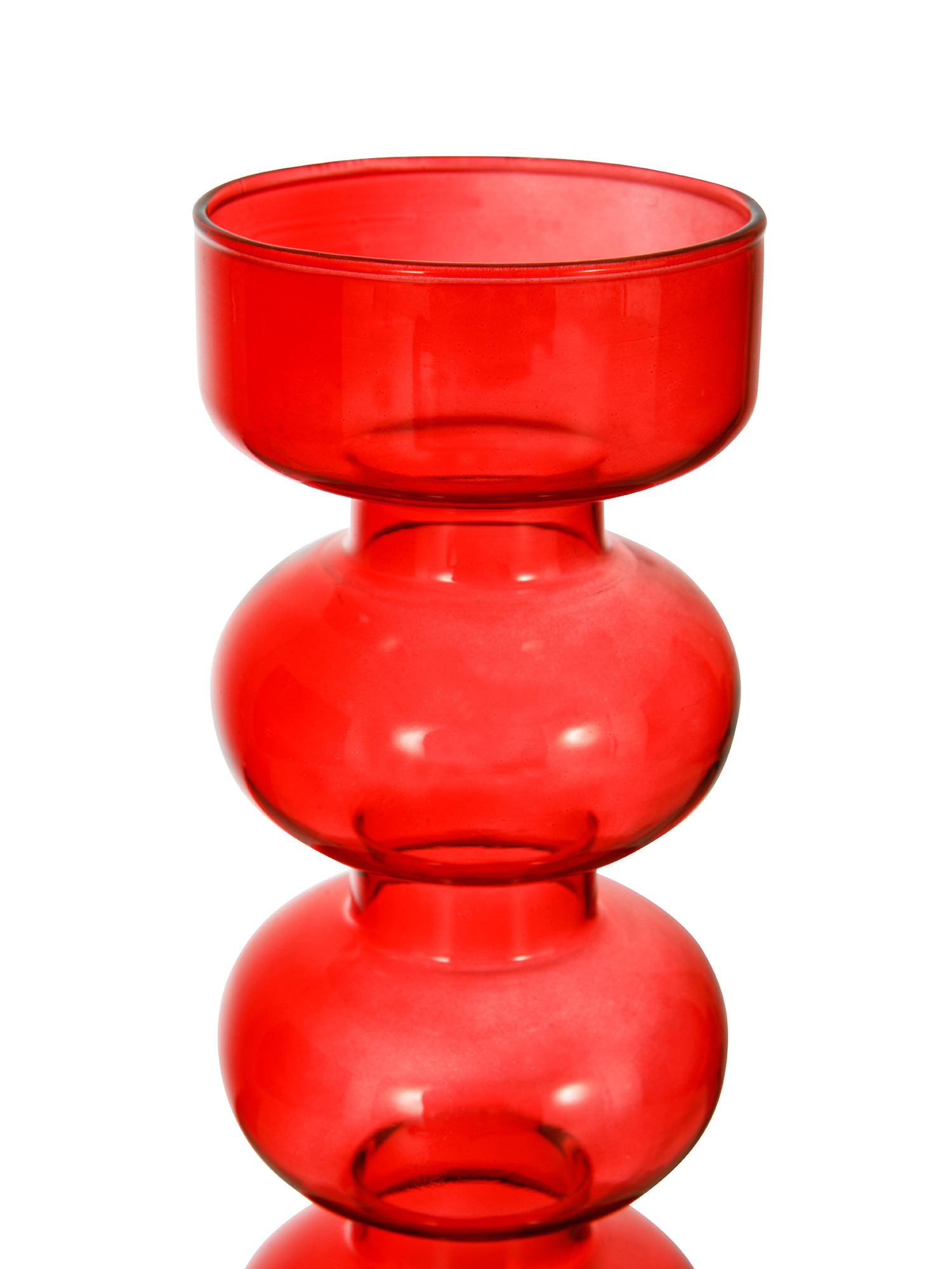 Glass candlestick, Red, large image number 1