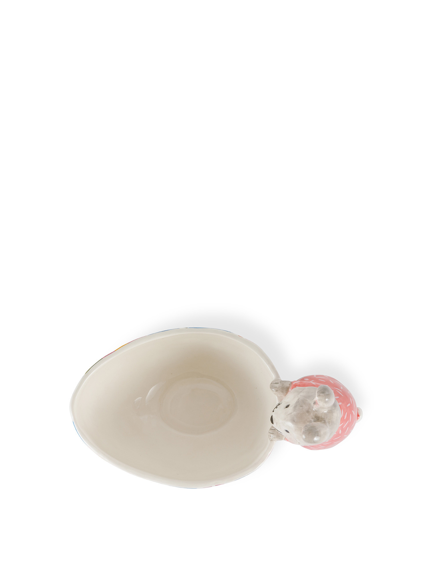 Coppa ceramica decoro coniglietto, Bianco, large image number 1
