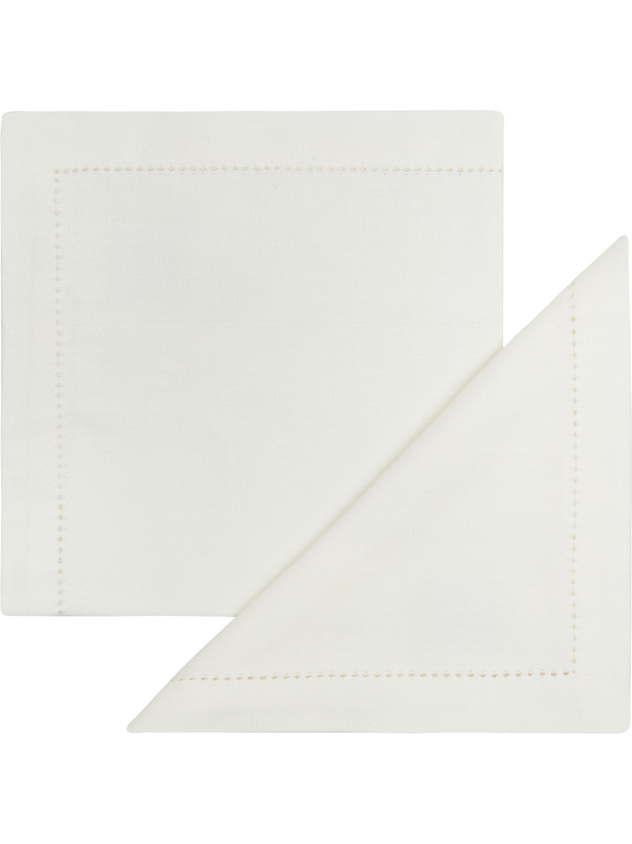 Set of 2 solid colour napkins in linen and cotton