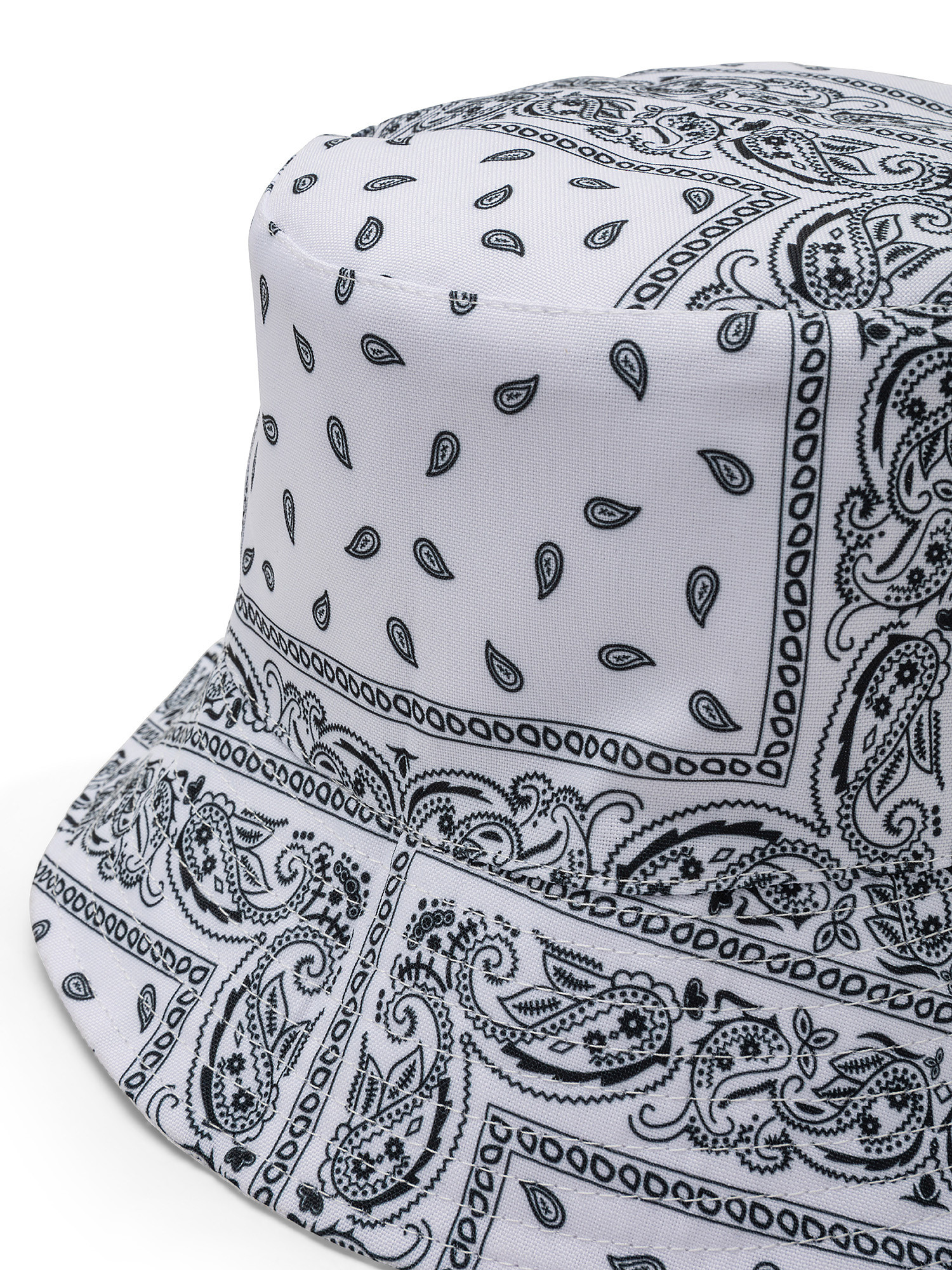 Cappello cloche stampa bandana, Bianco, large image number 1