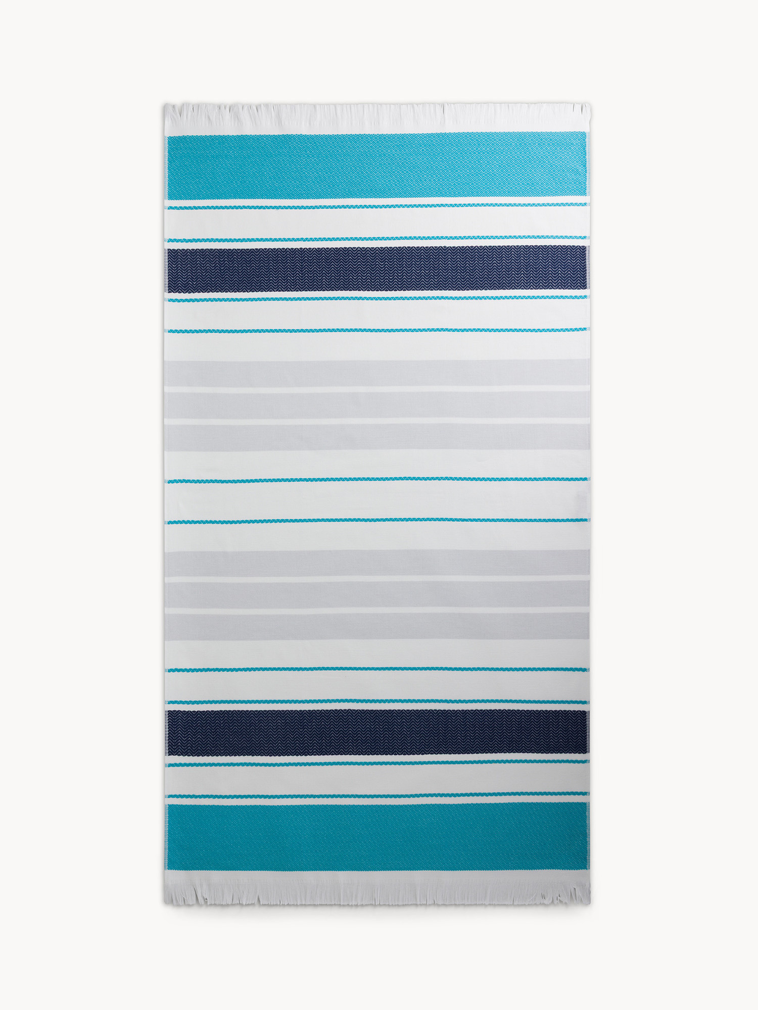 Hammam beach towel with fringes, White, large image number 0
