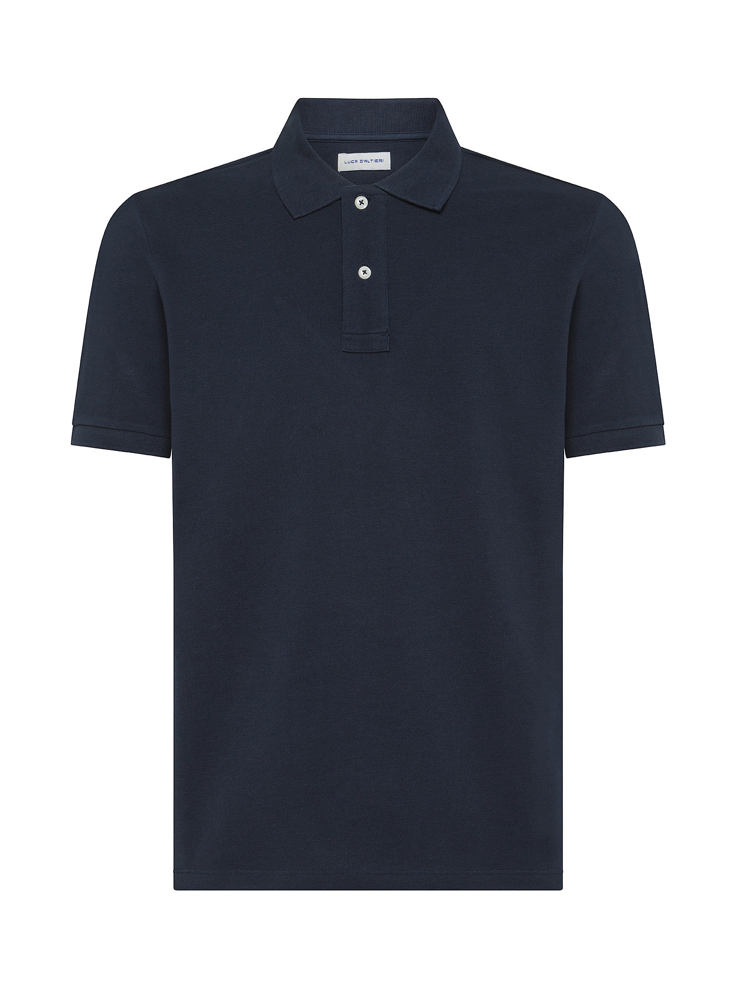 Luca D'Altieri - Polo in pure cotton, Dark Blue, large image number 0