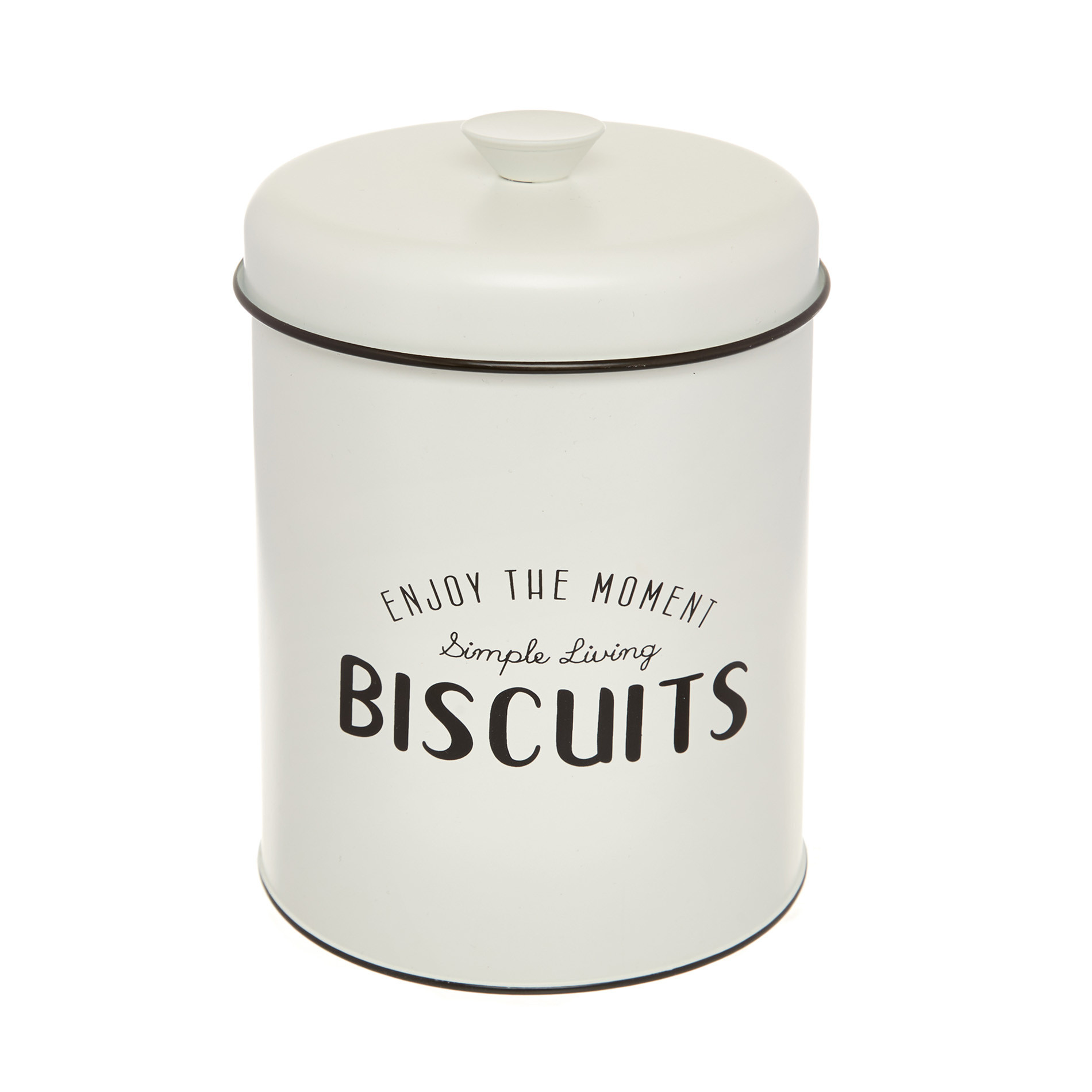 Enamelled iron Biscuits tin, White, large image number 0