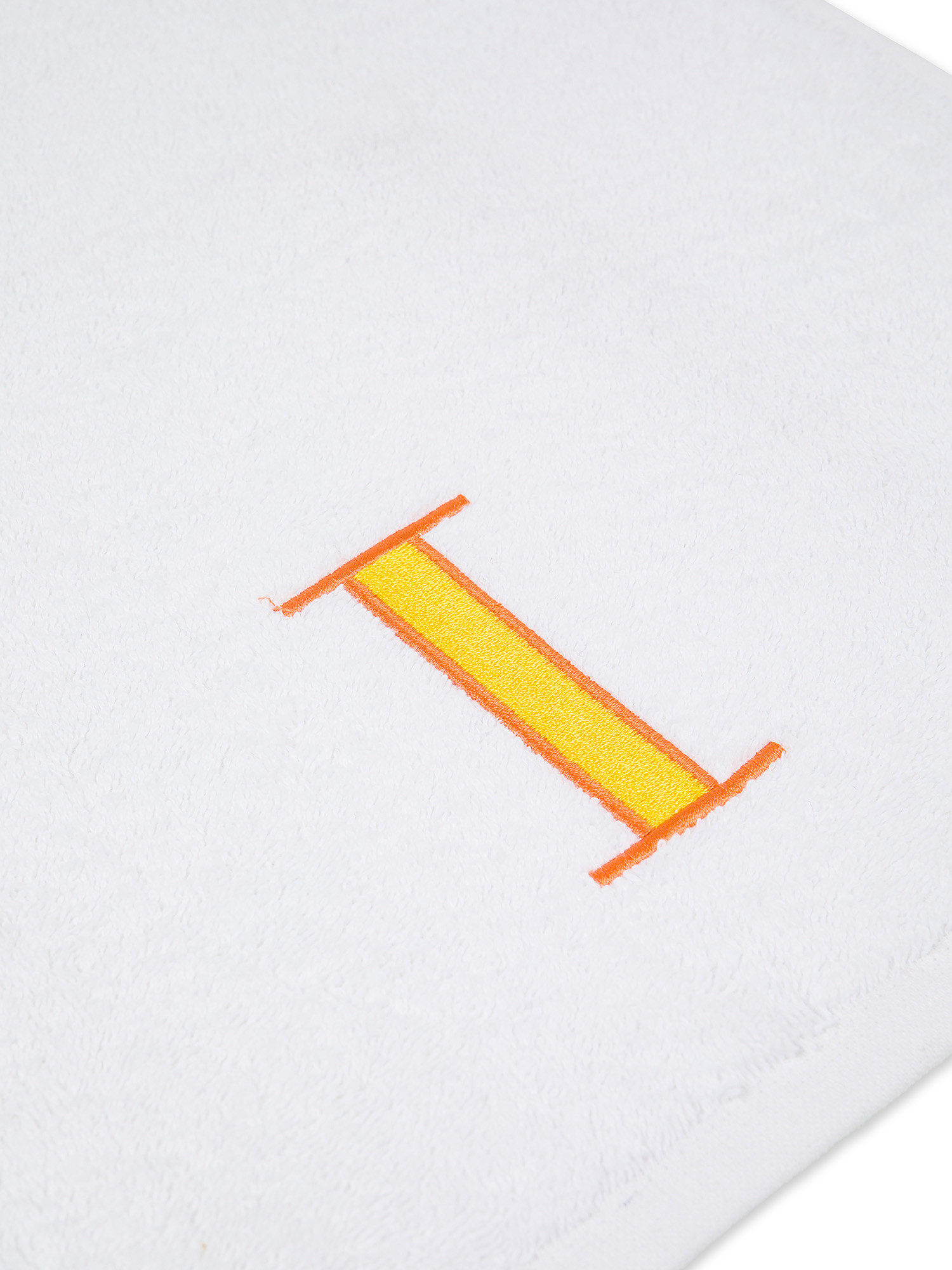 Set asciugamano in spugna ospite e viso con monogramma lettera, Giallo, large image number 2