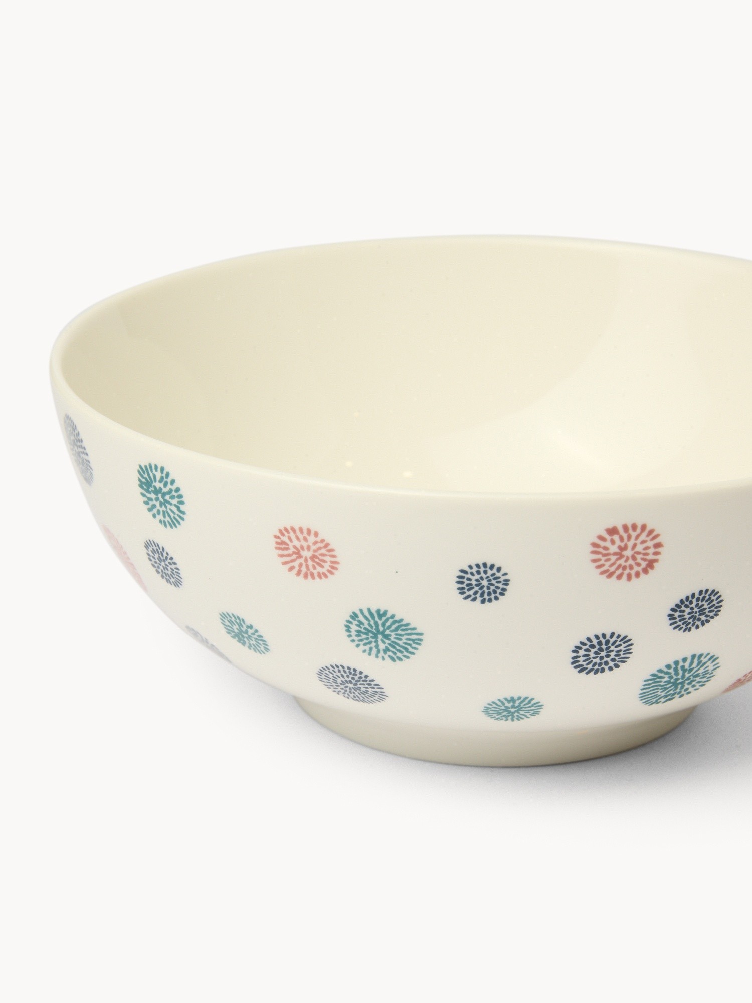 Insalatiera in new bone china motivo a fiori - Prezzo di lancio, Bianco, large image number 1