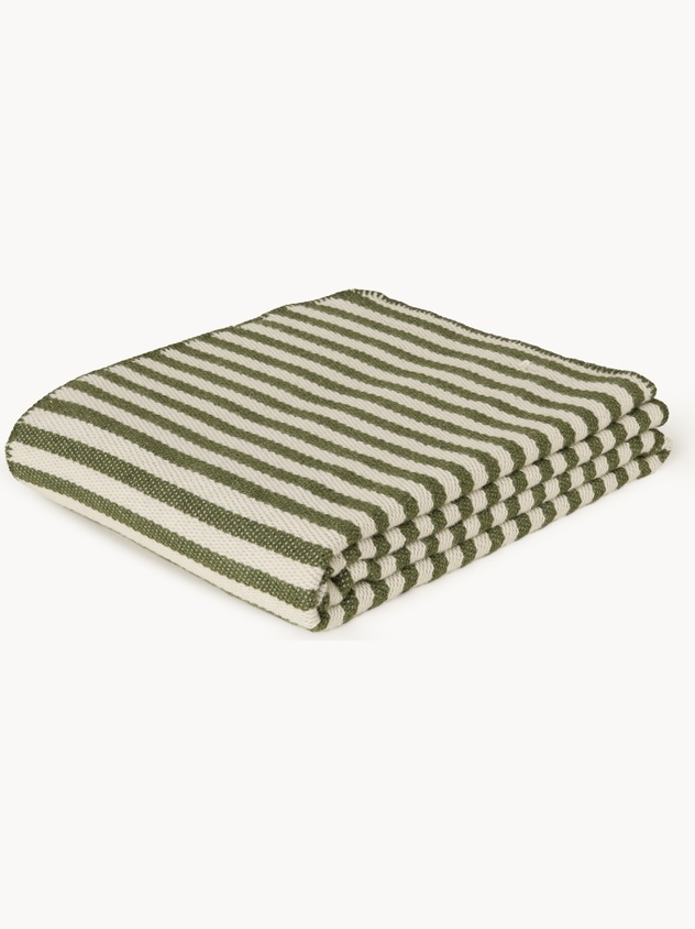 Plaid in lana e cotone a righe