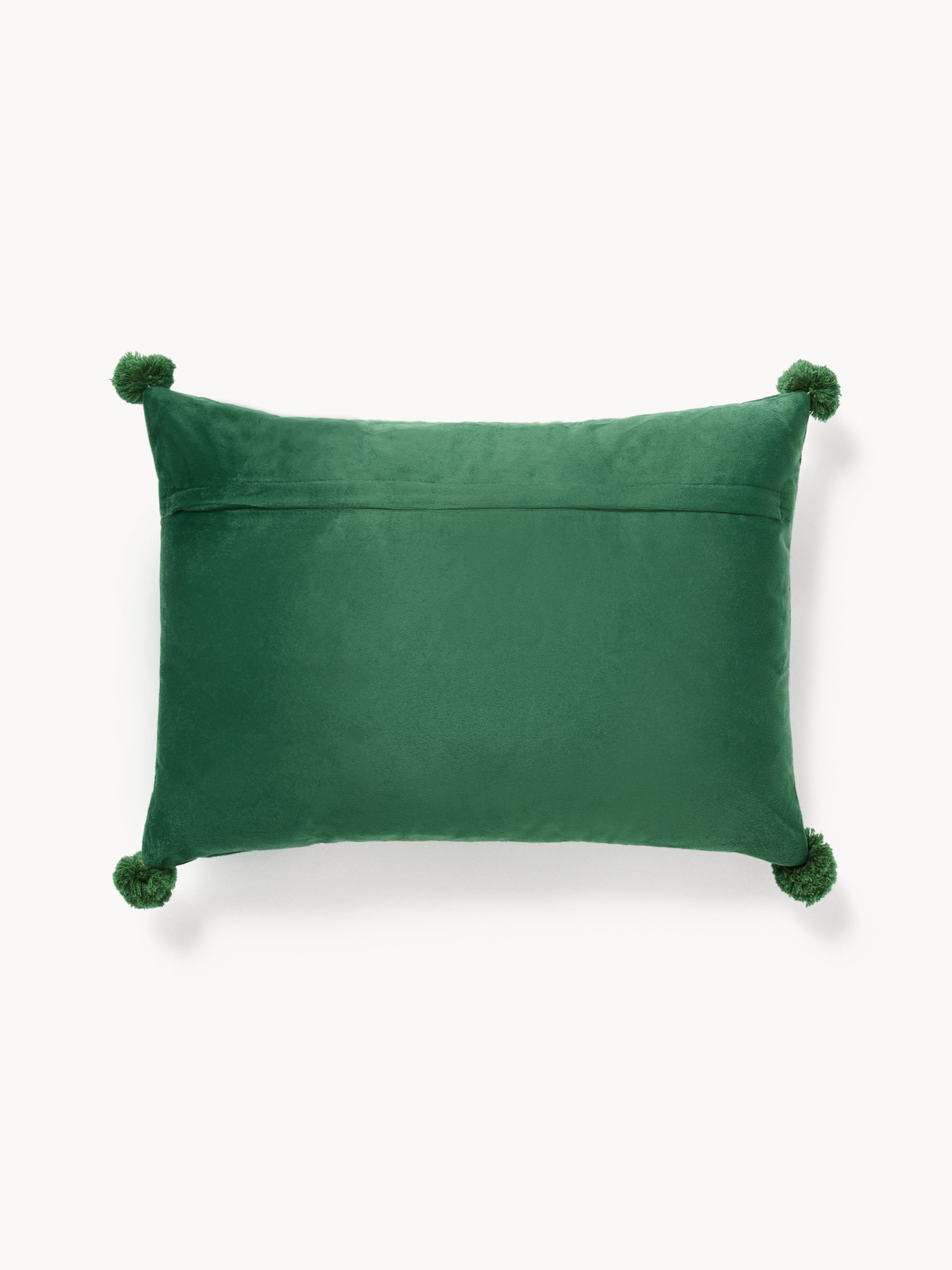 Cuscino 35x50 ricamo merry christmas, Verde, large image number 1