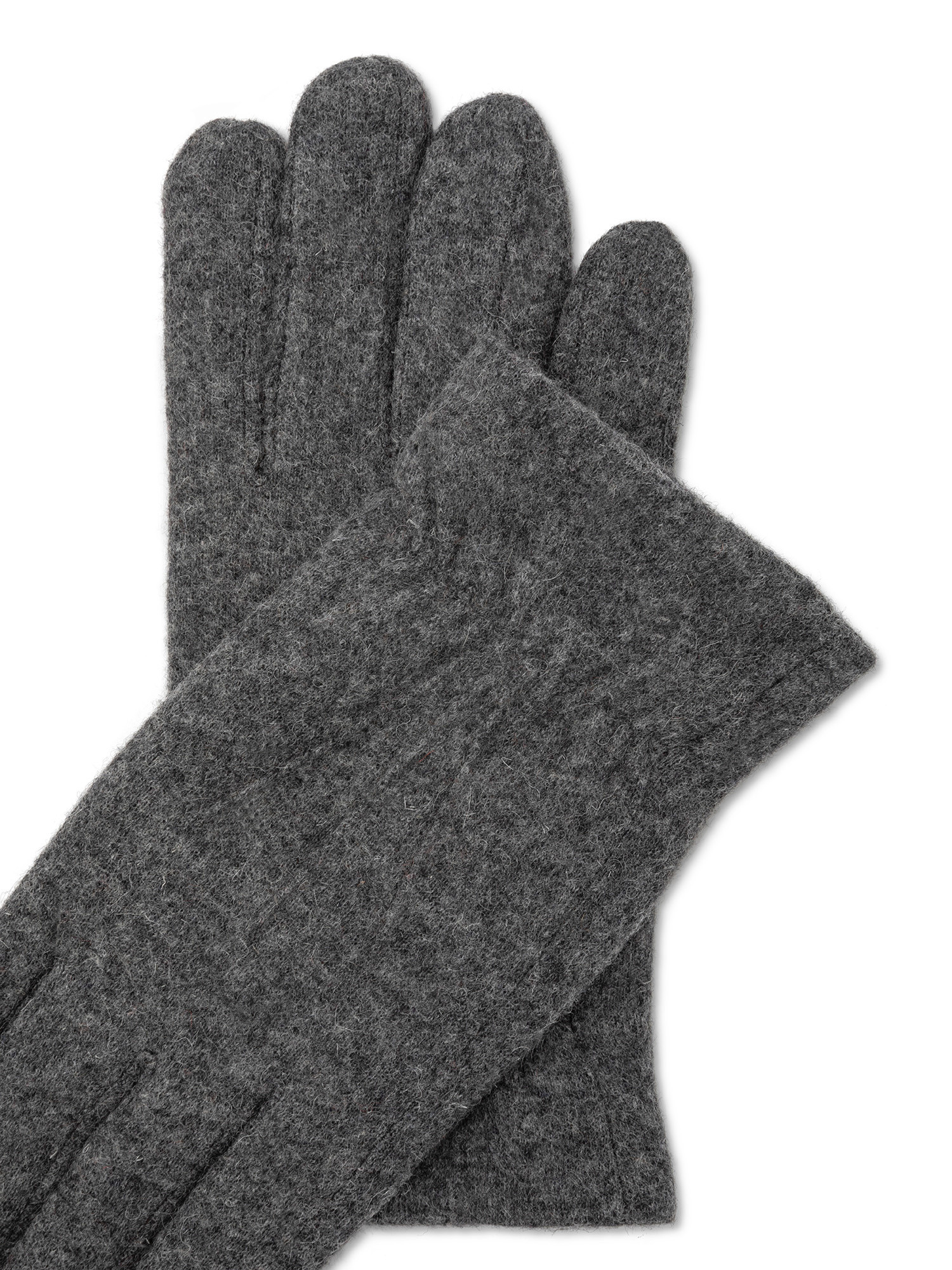 Luca D'Altieri - Wool blend cloth gloves, Grey, large image number 1