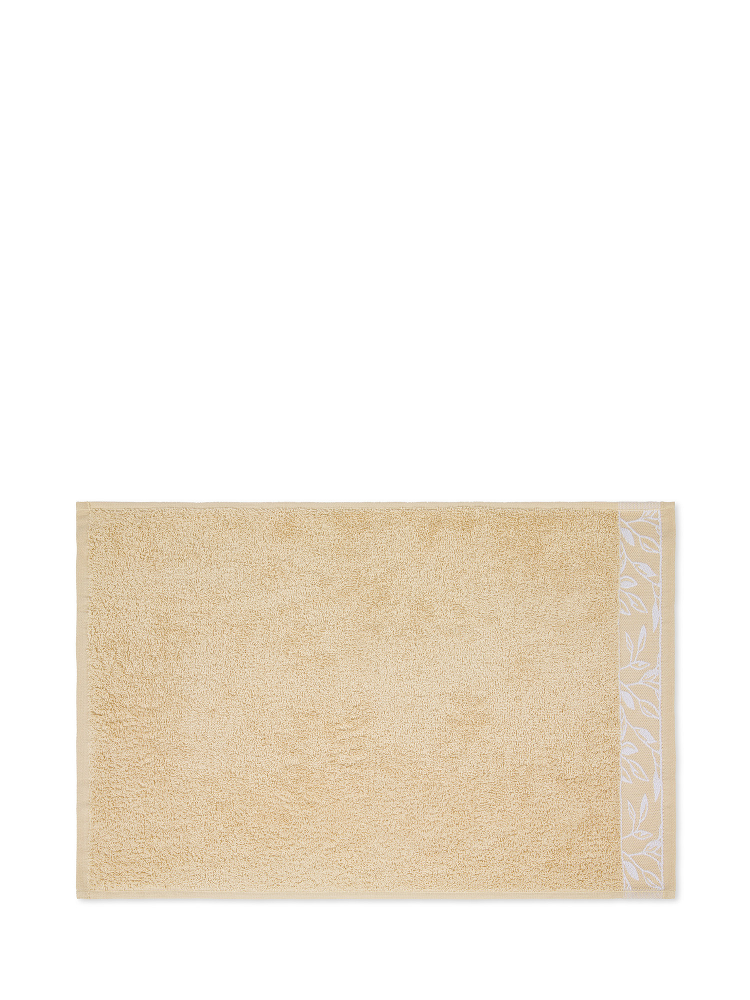 Set 3 asciugamani in spugna di cotone con bordo jacquard, Beige, large image number 1