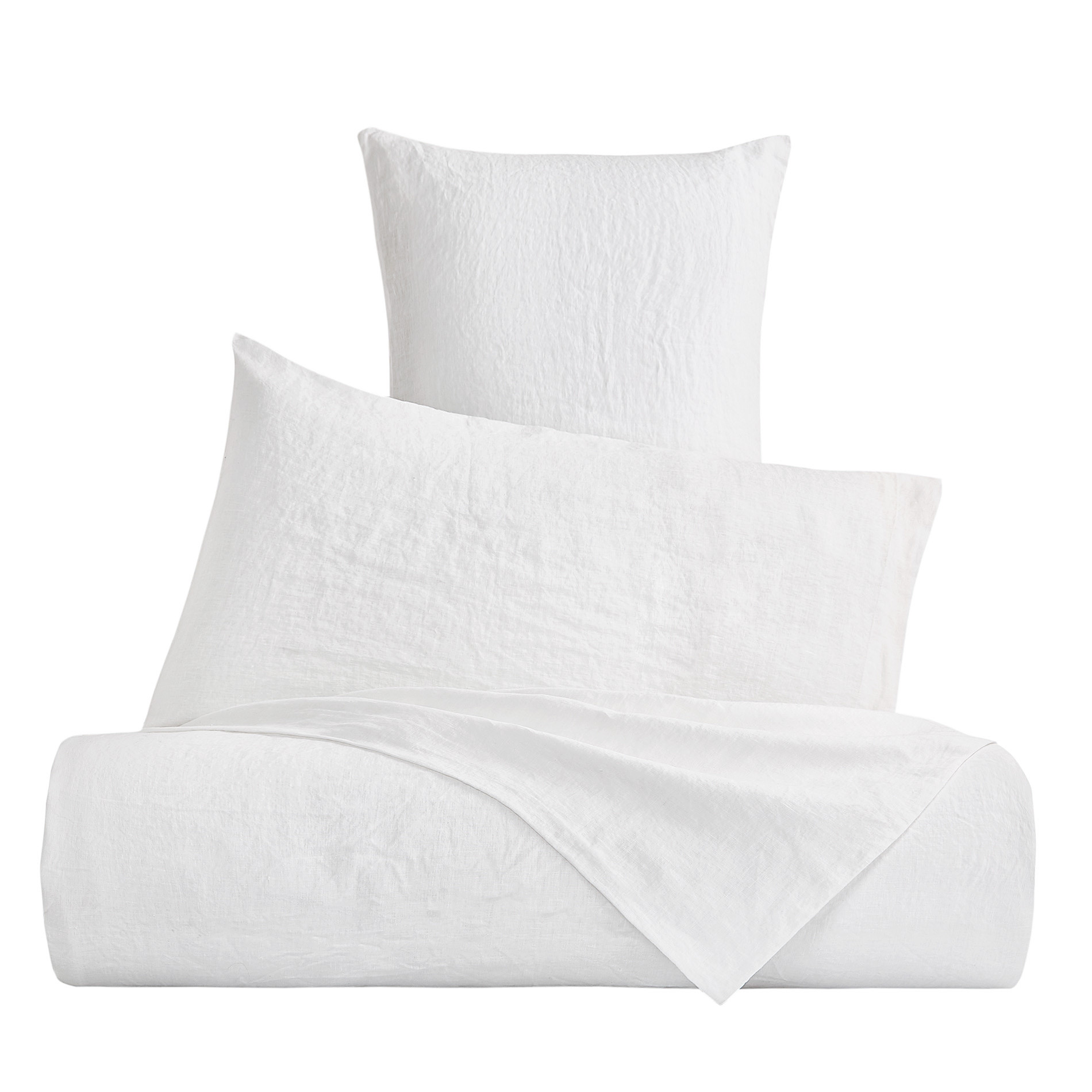 Plain pillowcase in 145 g linen, White 1, large image number 2