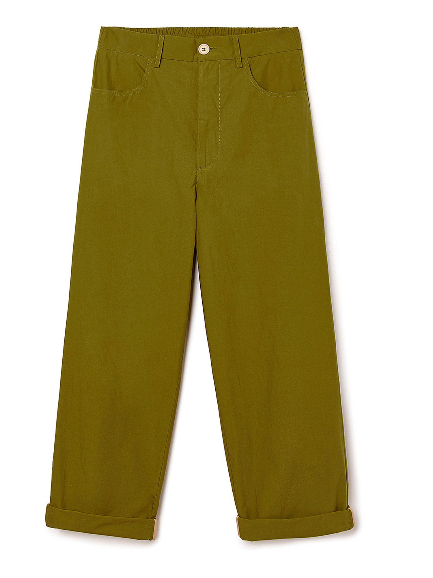 Pantaloni Delaware in popeline di cotone, Verde, large image number 3