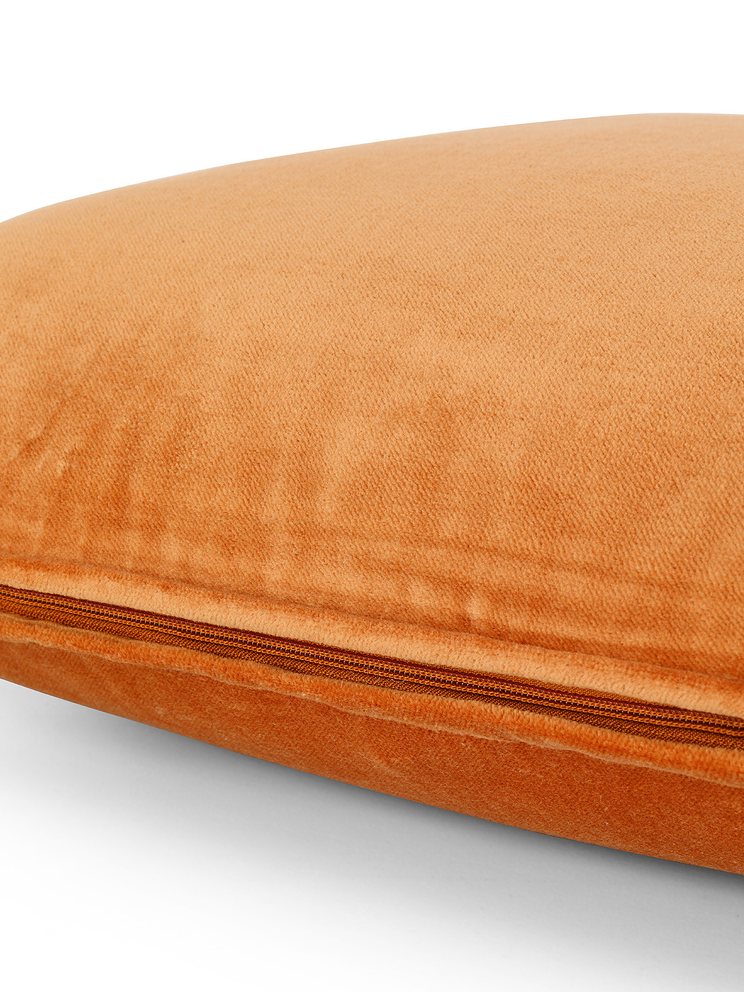 Plain velvet cushion 45x45cm, Orange, large image number 2