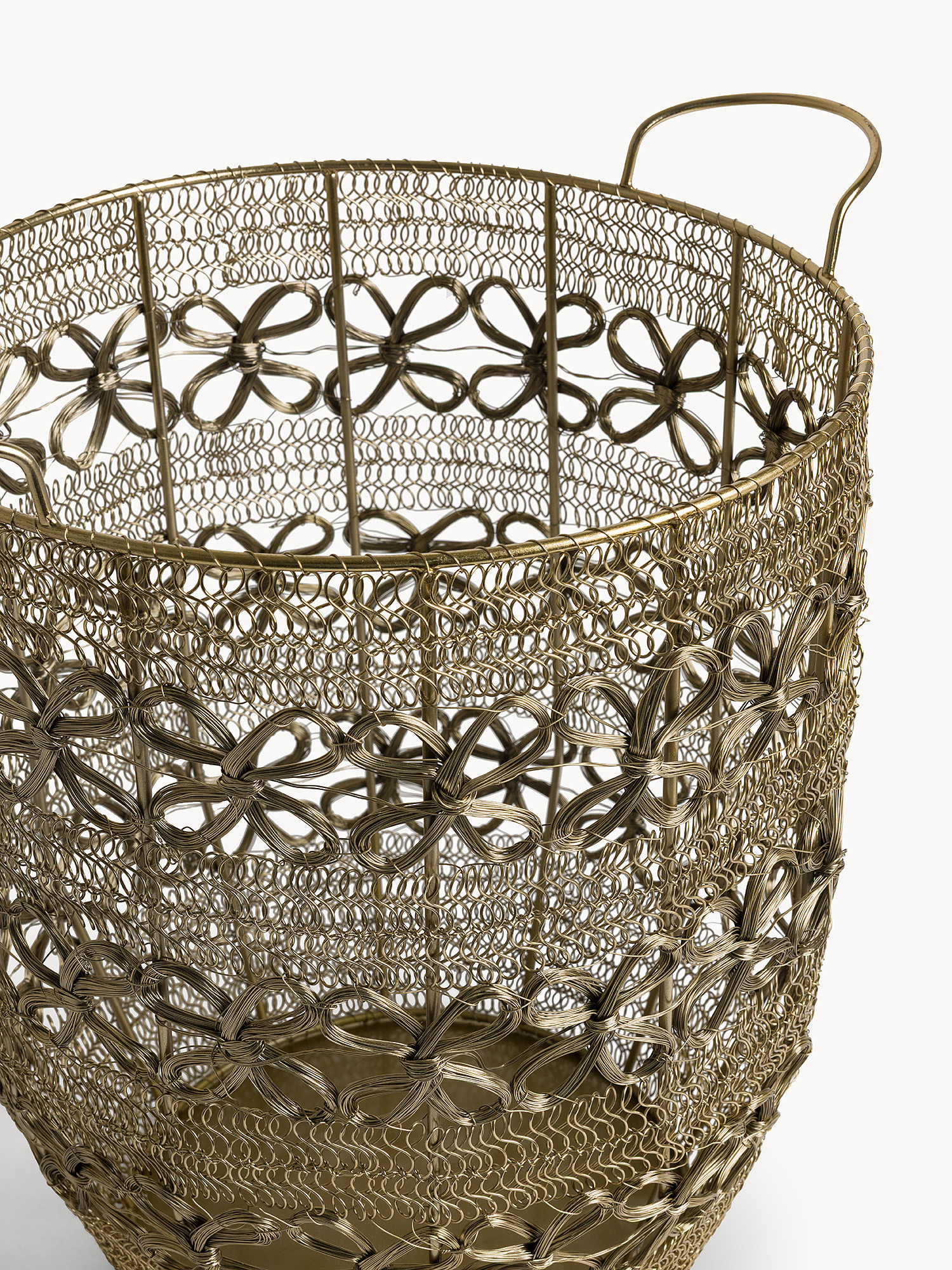 Cesto decorativo in filo metallico, Oro, large image number 1
