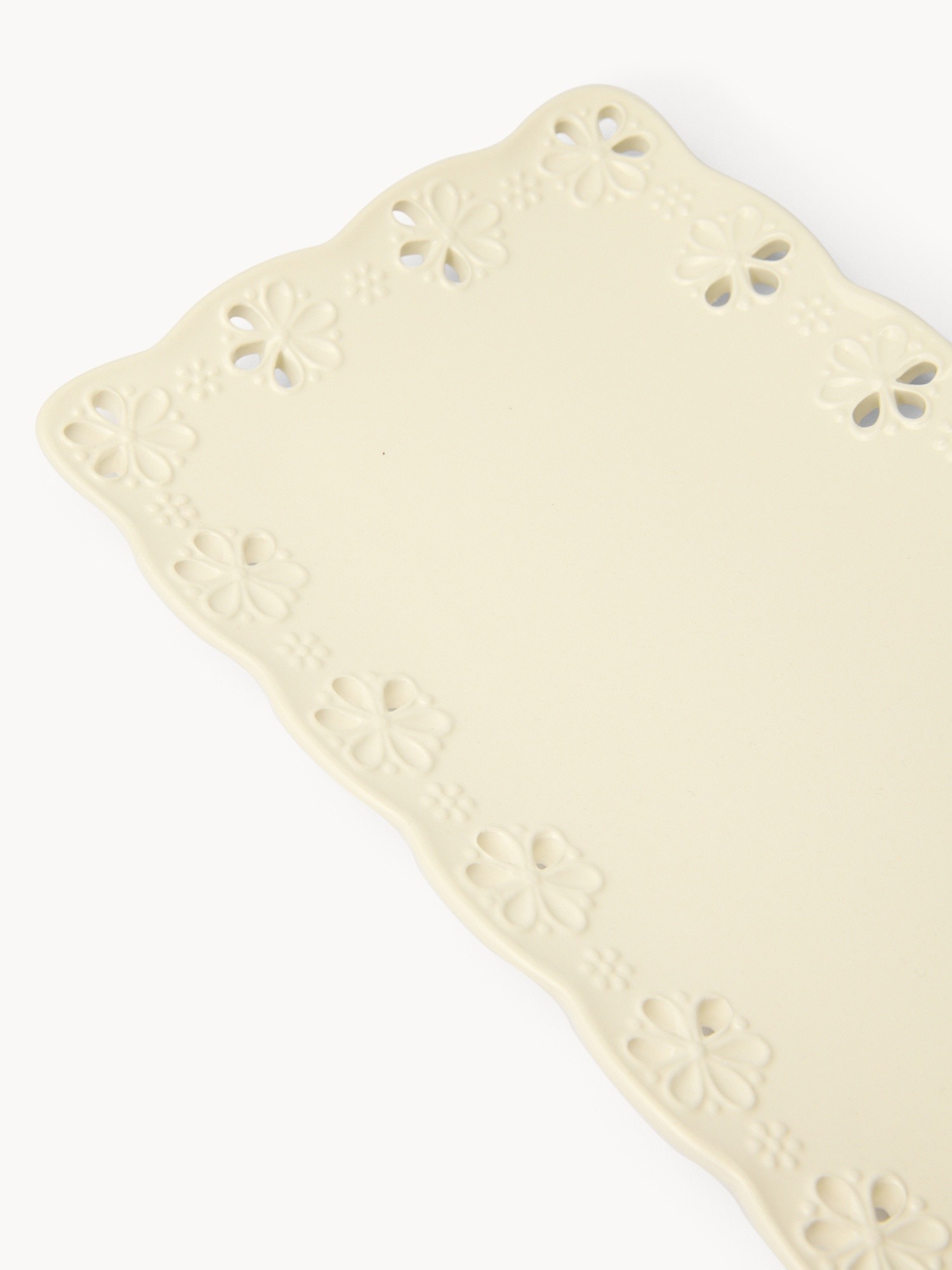 Vassoio in ceramica traforata - Prezzo di lancio, Bianco, large image number 1