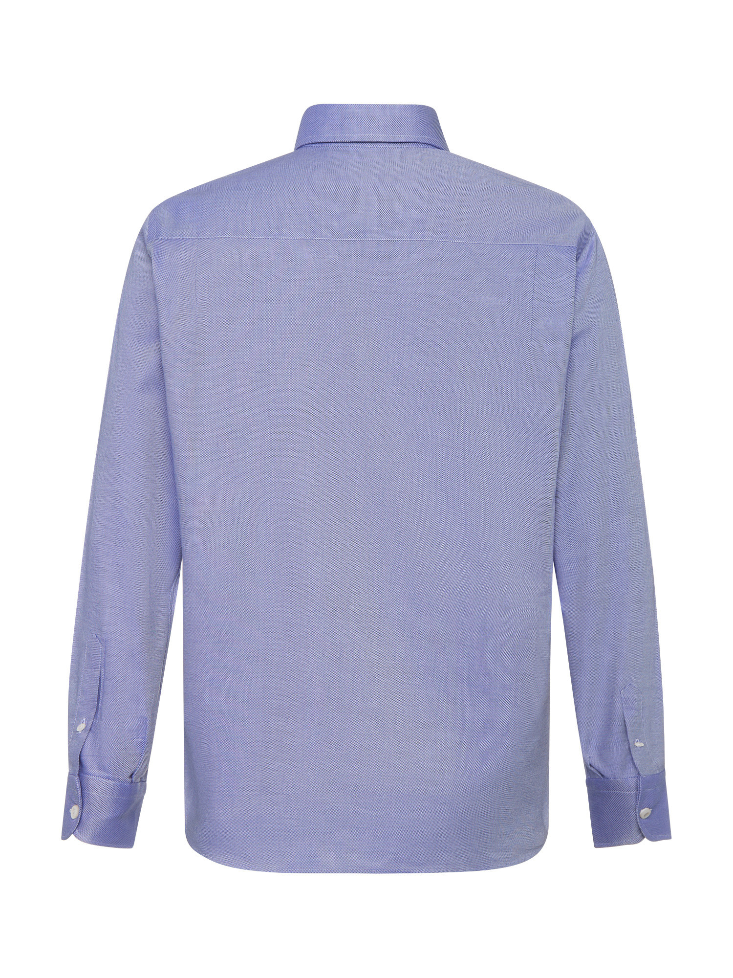 Luca D'Altieri - Camicia casula regular fit in puro cotone armaturato, Azzurro, large image number 2