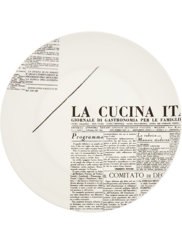 Fine bone china plate with geometric La Cucina Italiana decoration