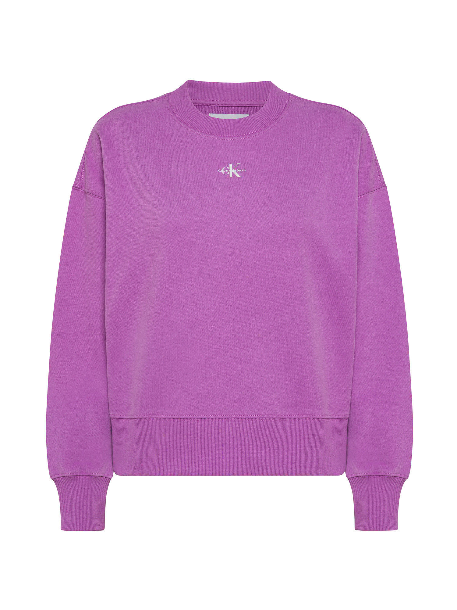 Calvin Klein Jeans - Cotton sweatshirt with logo, Purple, large image number 0