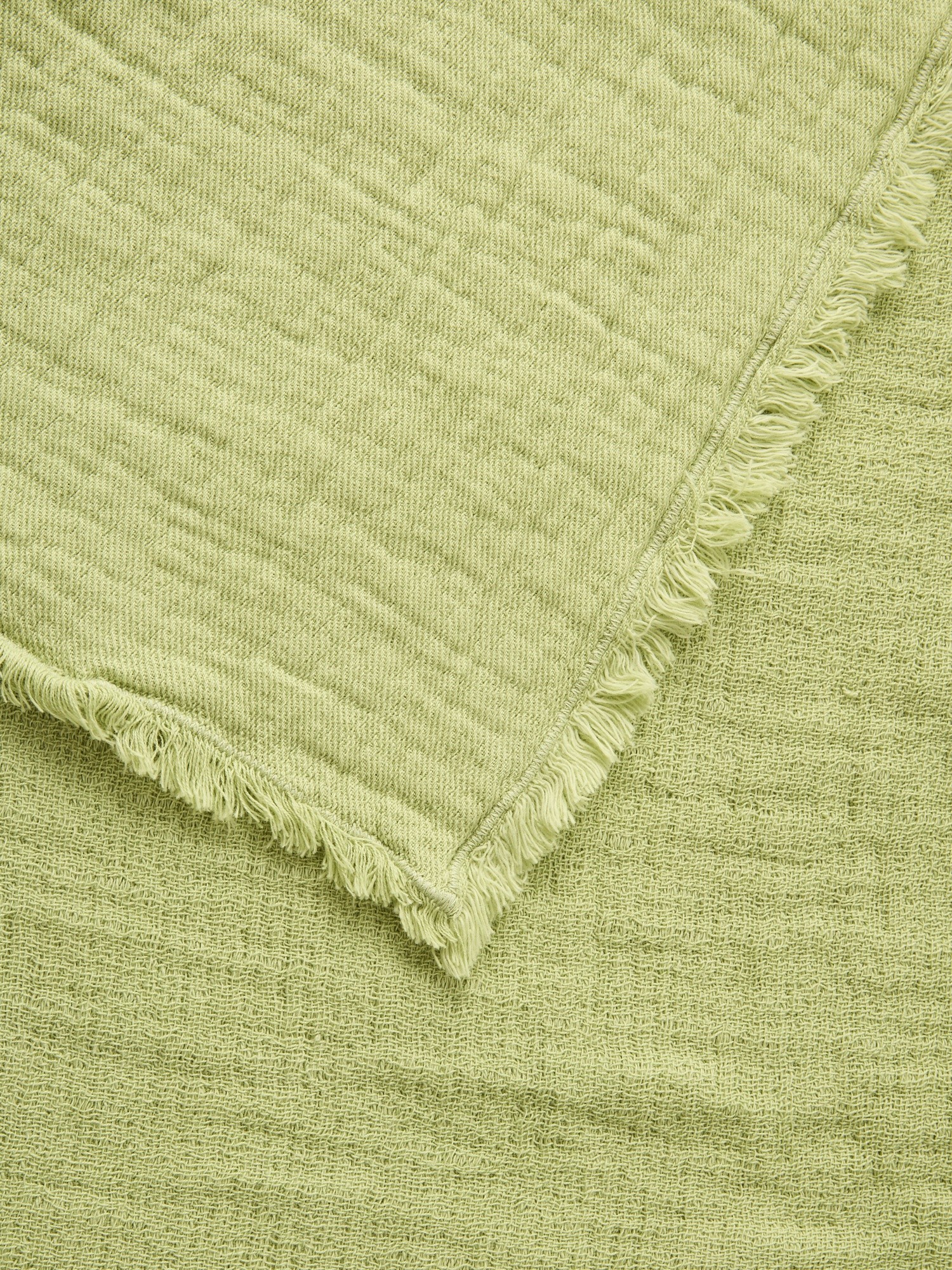 Solid-colored washed cotton gauze bedspread, Green, large image number 0