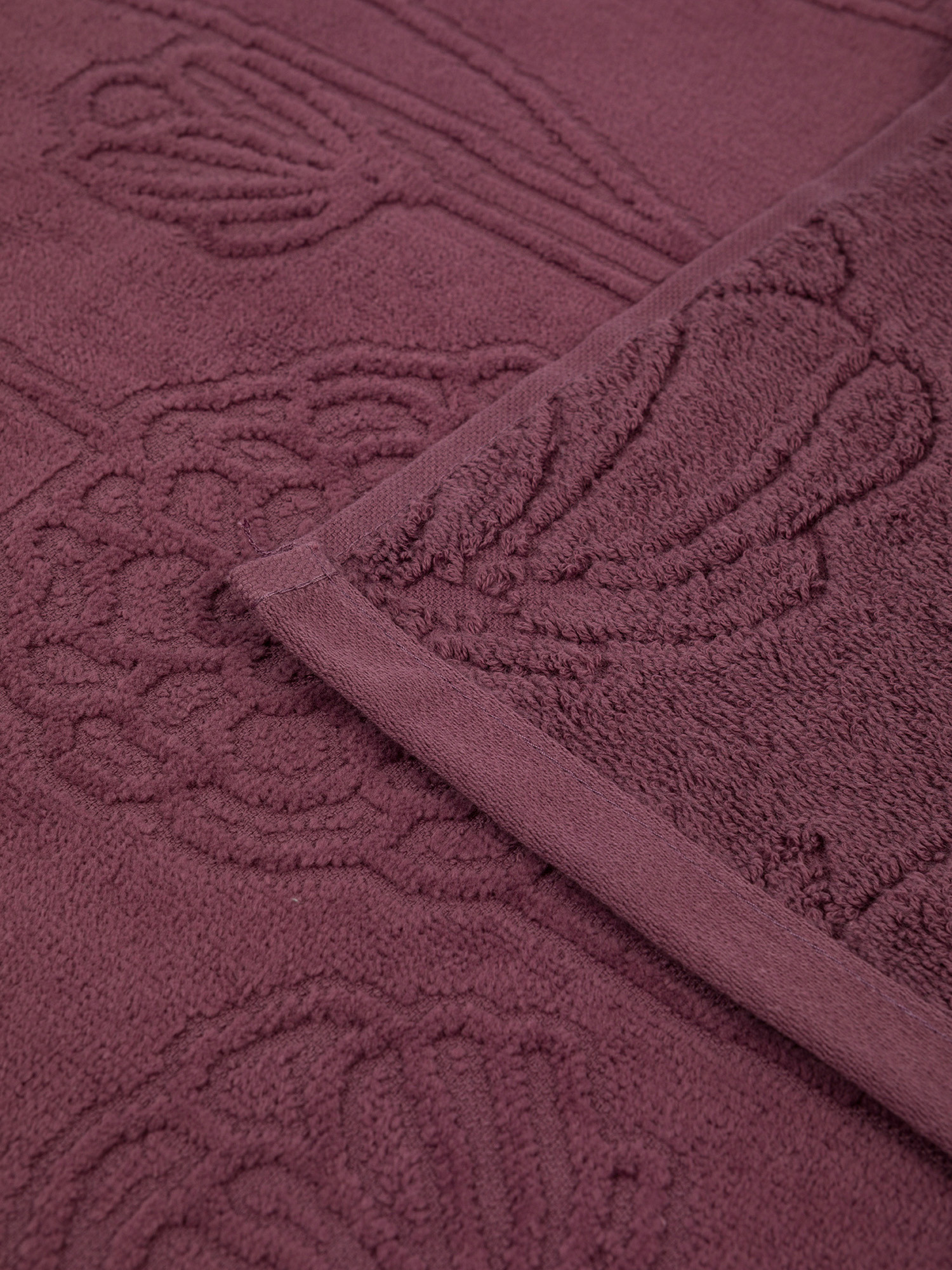 Asciugamano cotone velour motivo floreale, Viola, large image number 2