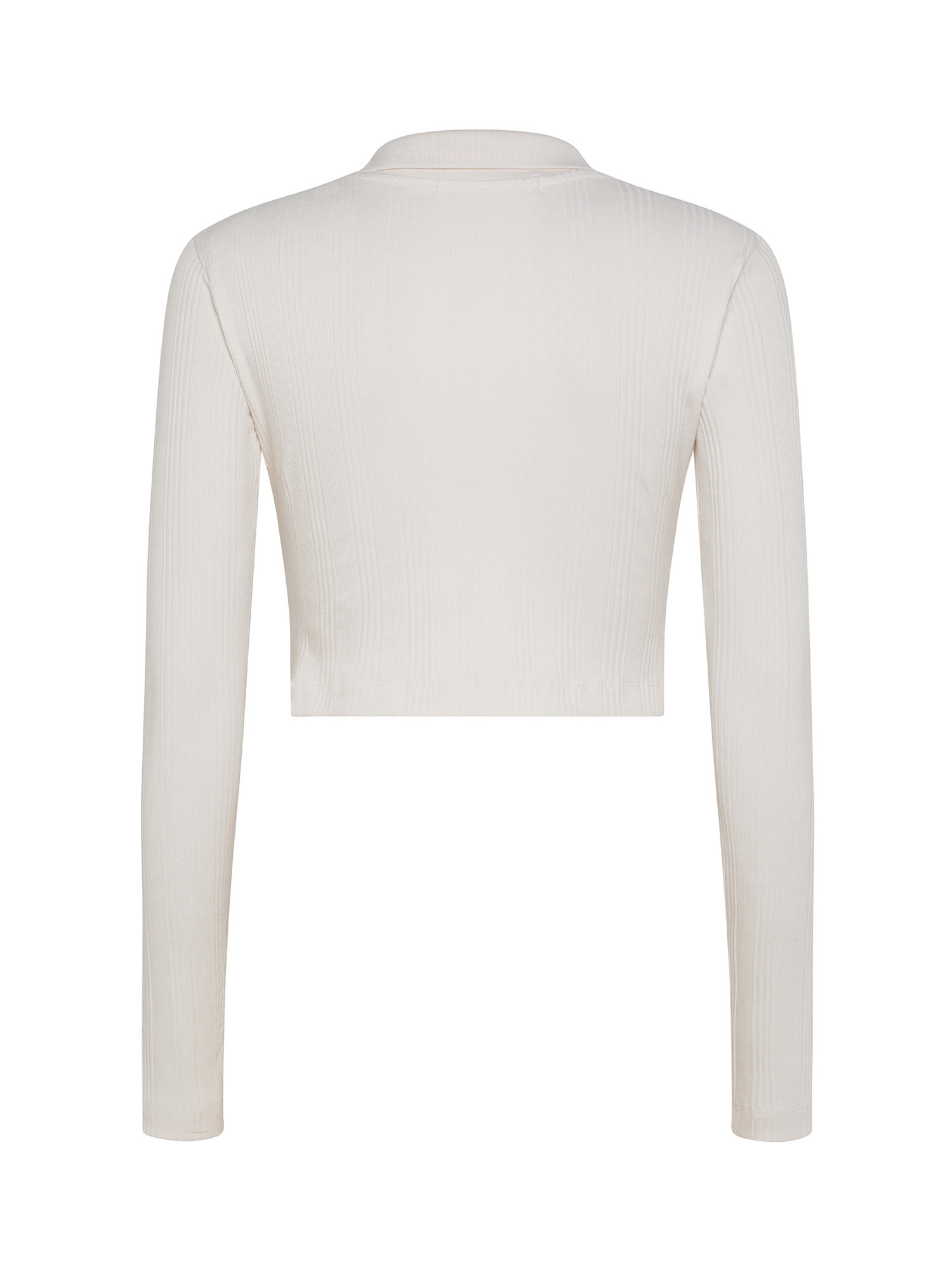 Calvin Klein Jeans - Maglia a costine con logo, Bianco avorio, large image number 1