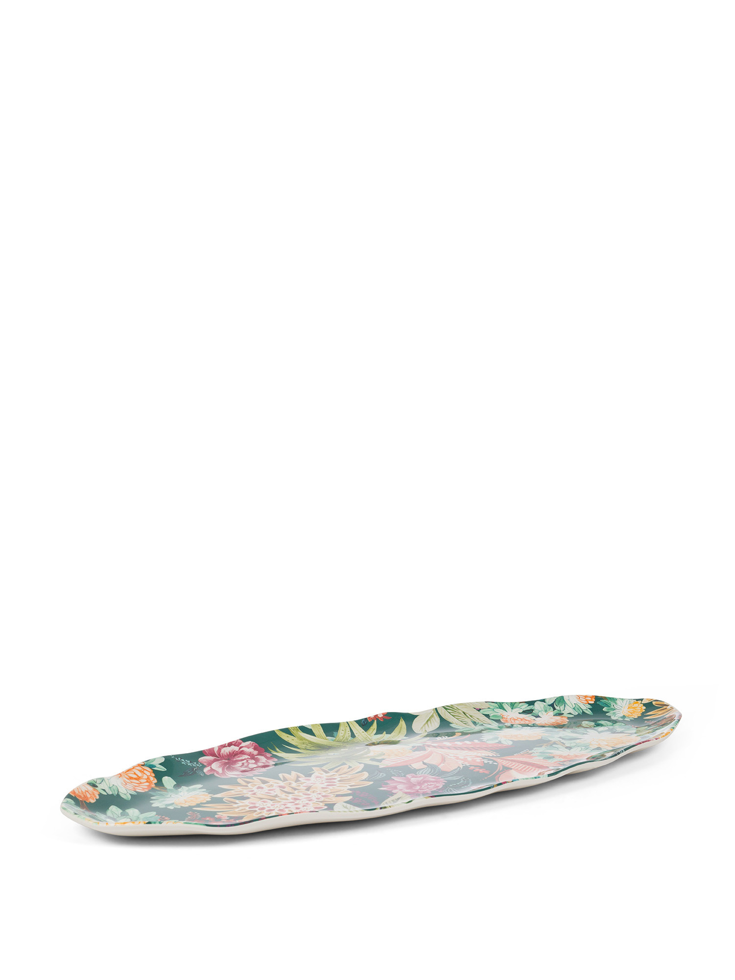 Piatto ovale melamina fiori, Multicolor, large image number 0