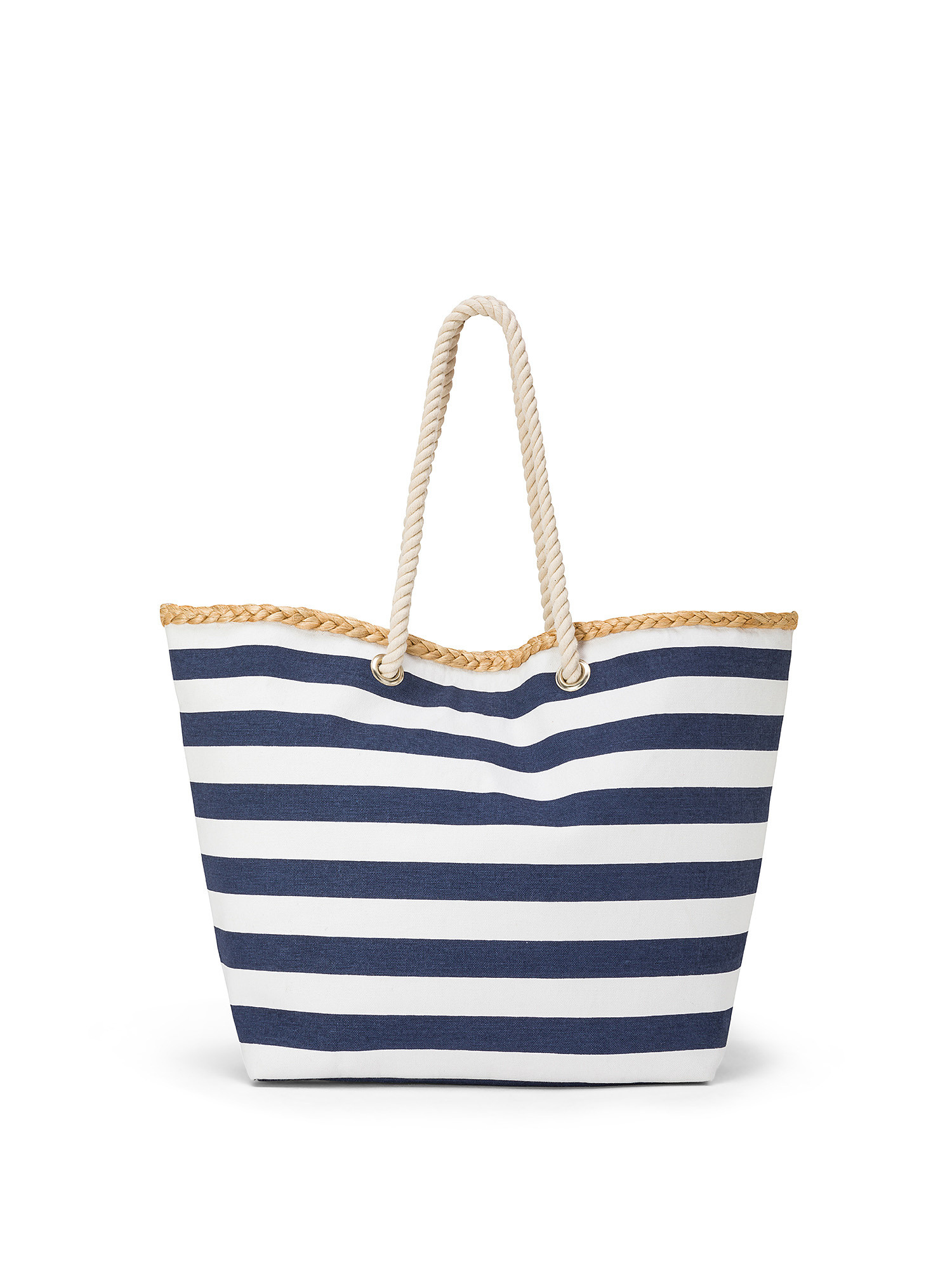 Shopping bag a righe marinare, Blu, large image number 0