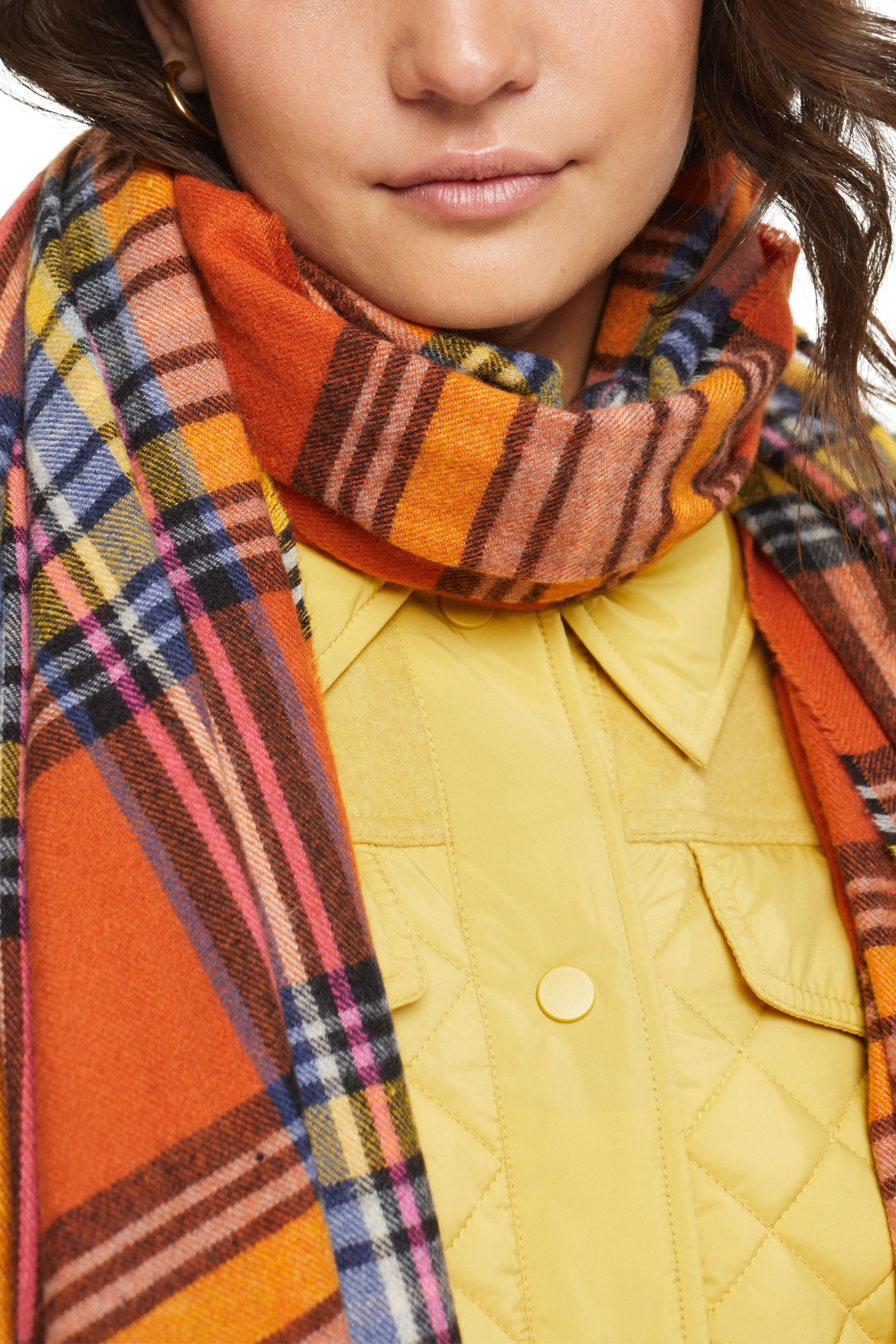 Square scarf with fringes, Orange, large image number 2
