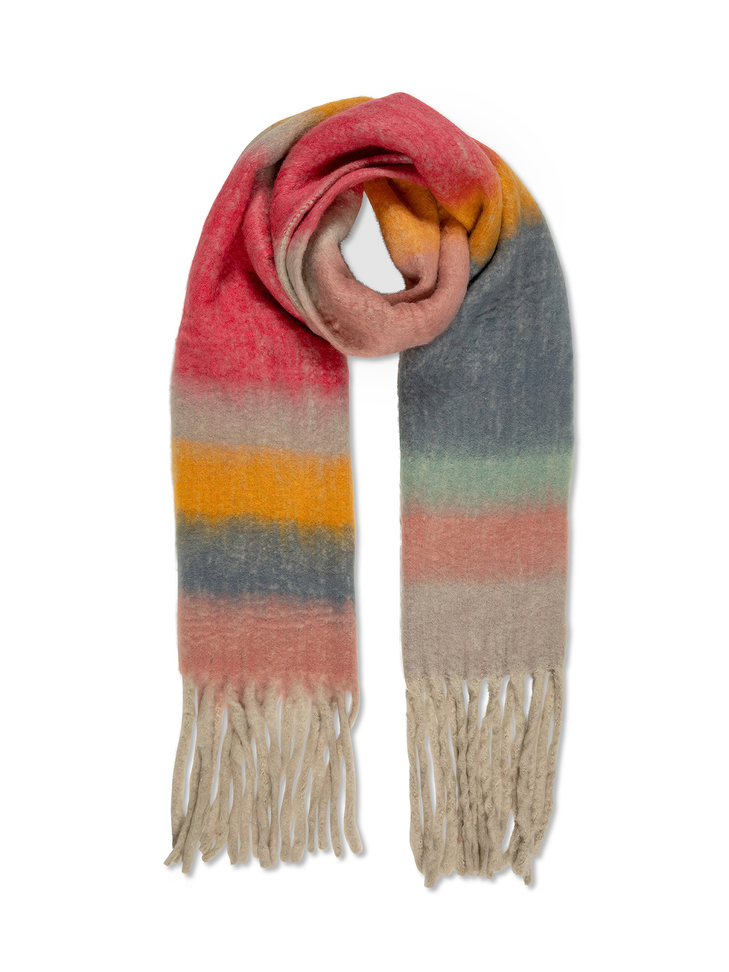 Scarf with fringes, Multicolor, large image number 0