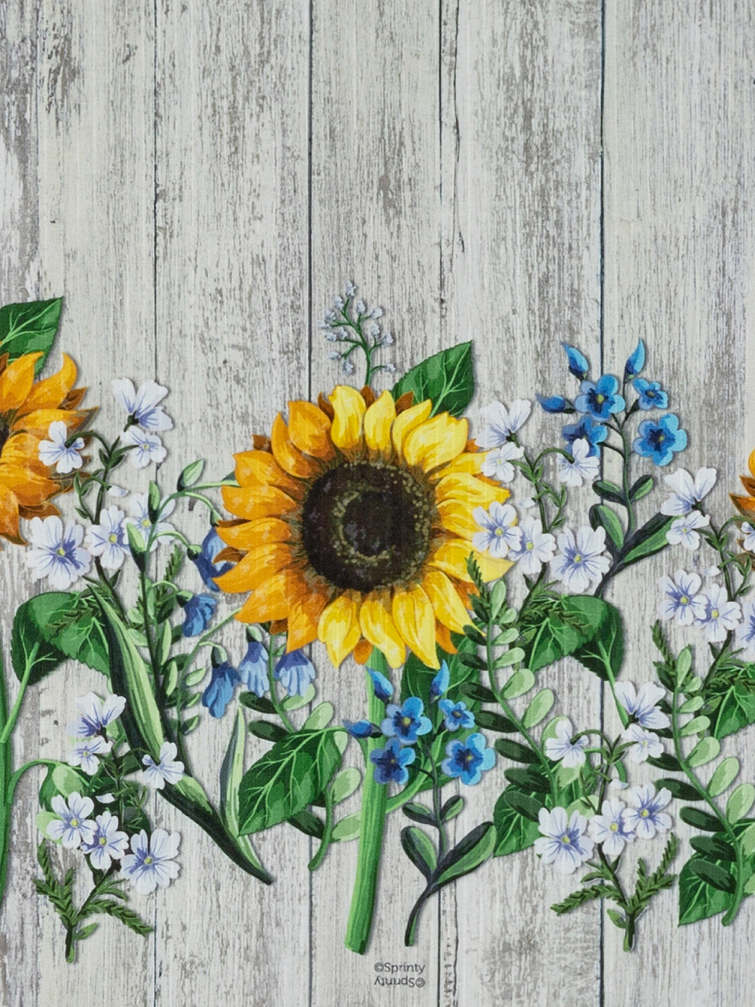 PVC kitchen mat with sunflower print, Yellow, large image number 1