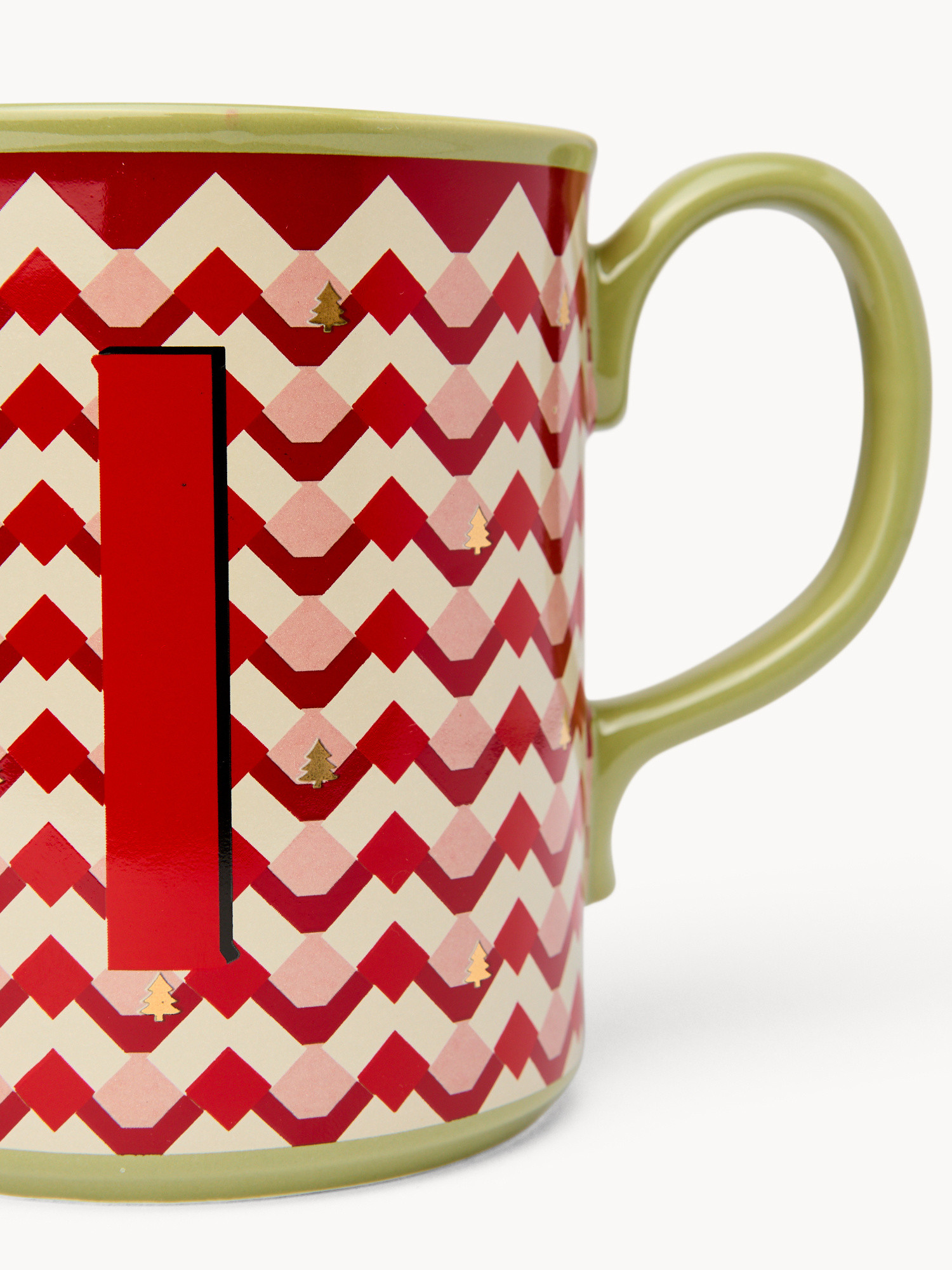 Ceramic mug letter I, Red, large image number 1
