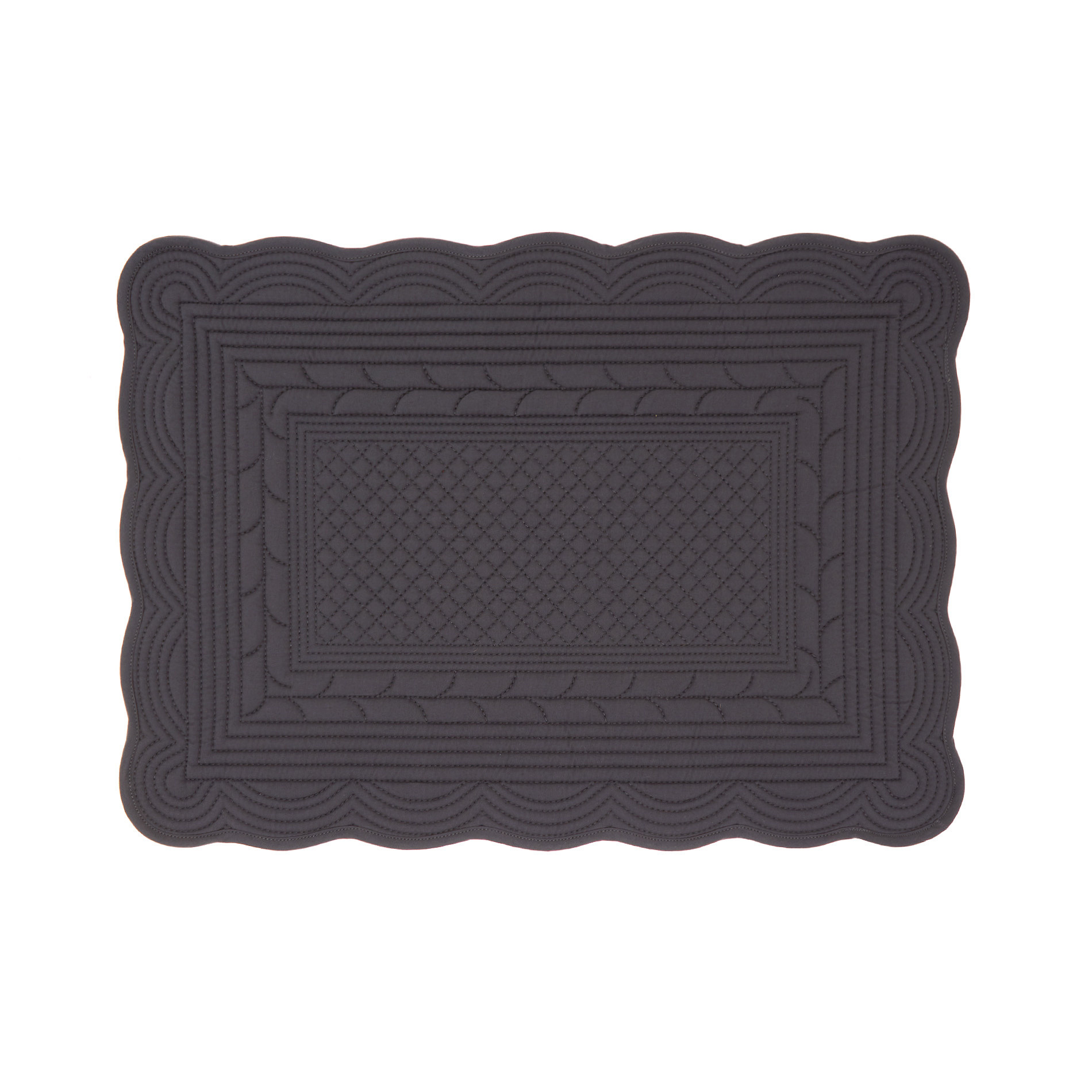 100% cotton quilted table mat, Dark Grey, large image number 0